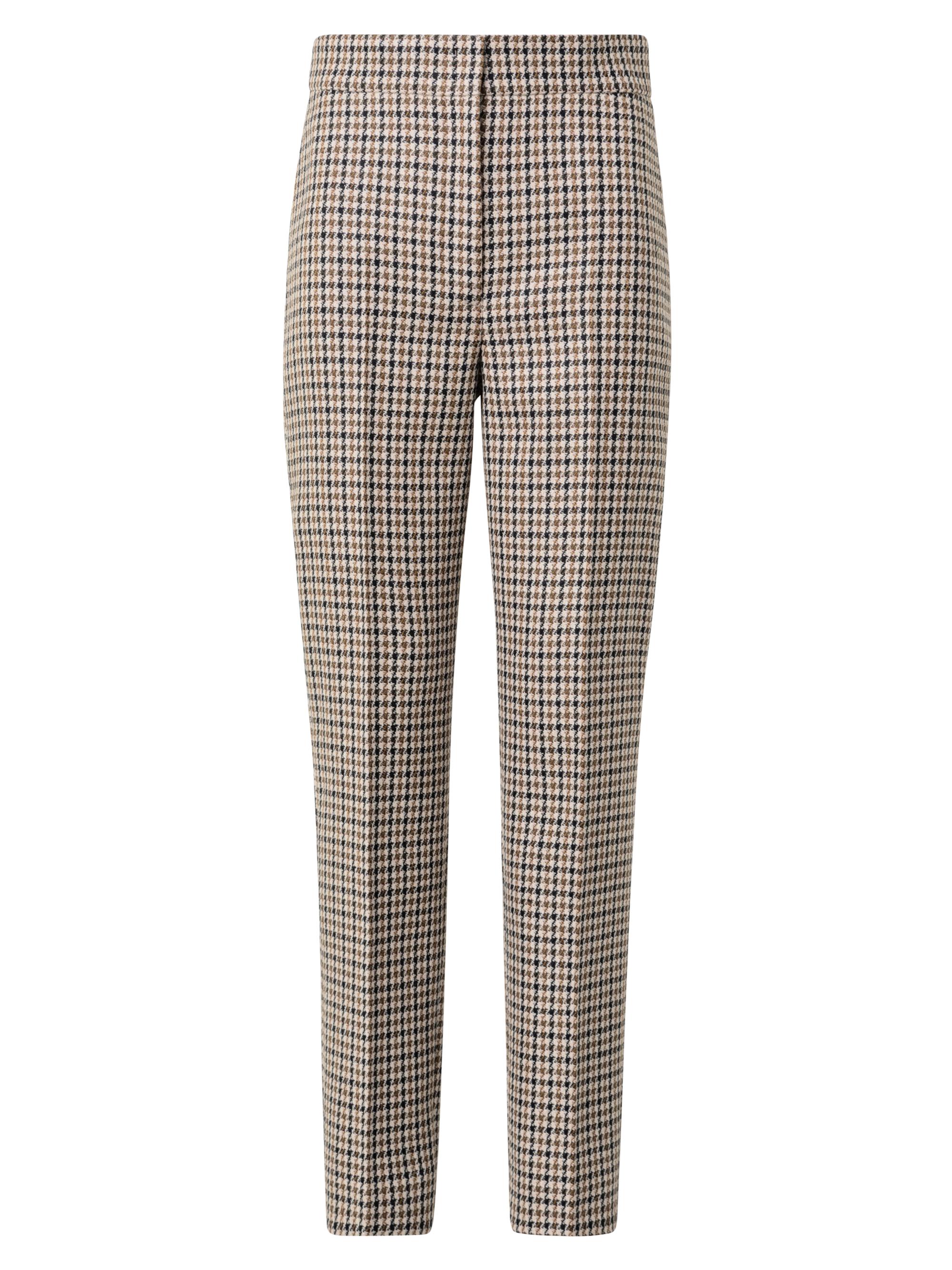 Akris punto Women's Feryn Houndstooth Wool Tapered Pants - Beige Cognac Black