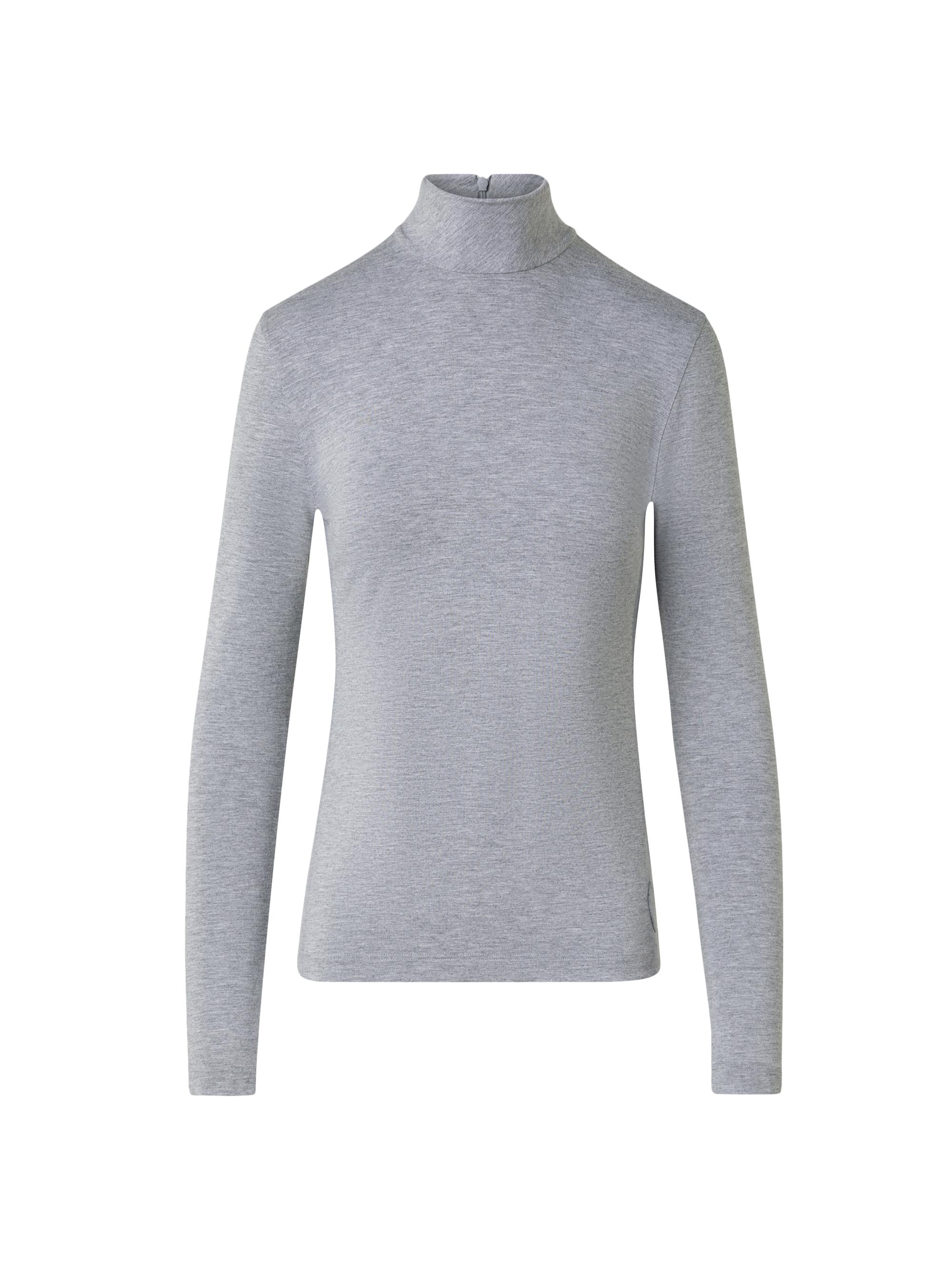 Akris punto Women's Mélange Jersey Zip Blouse - Silver