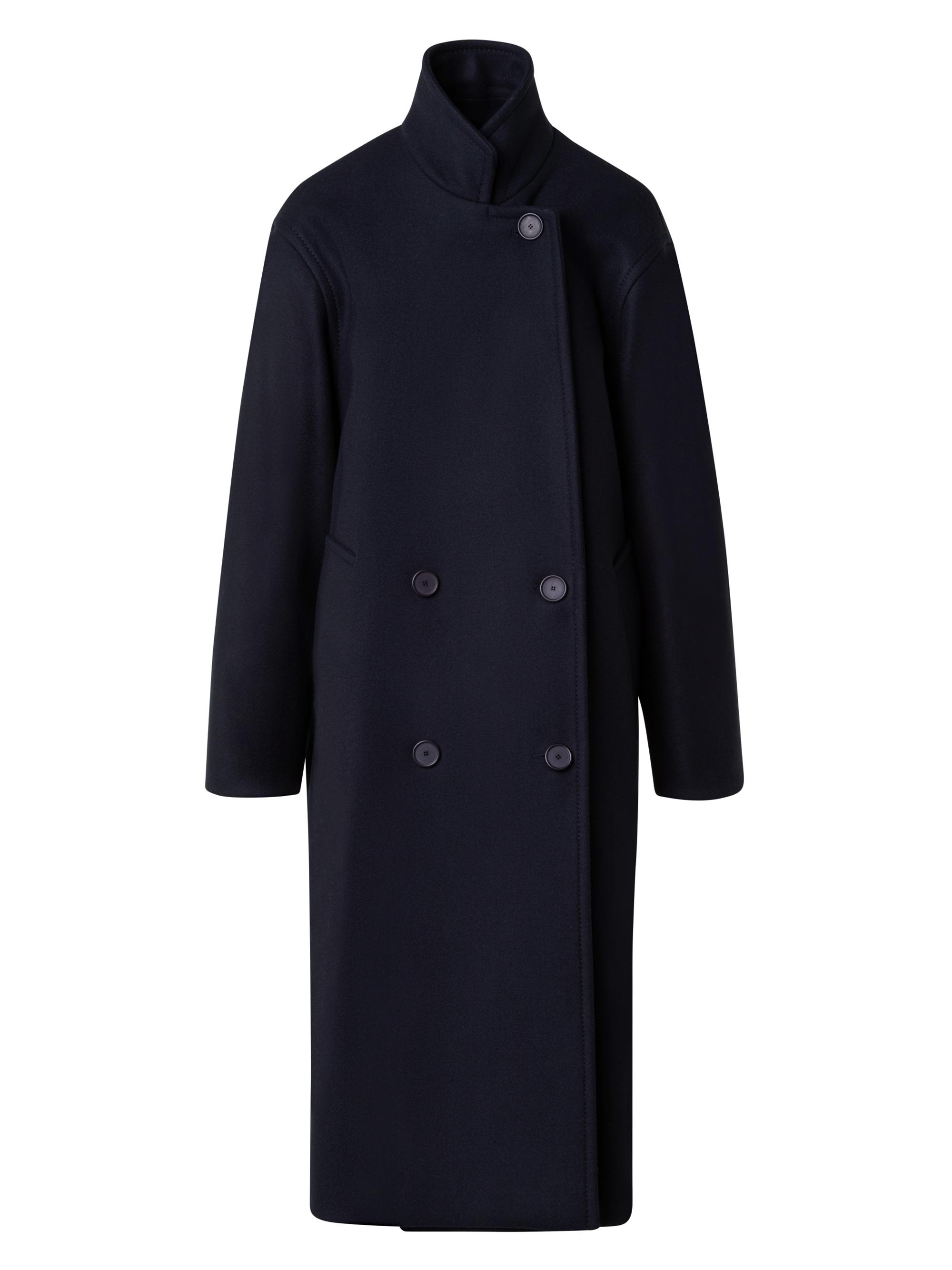 Akris punto Women's Wool-Blend Double-Breasted Coat - Navy