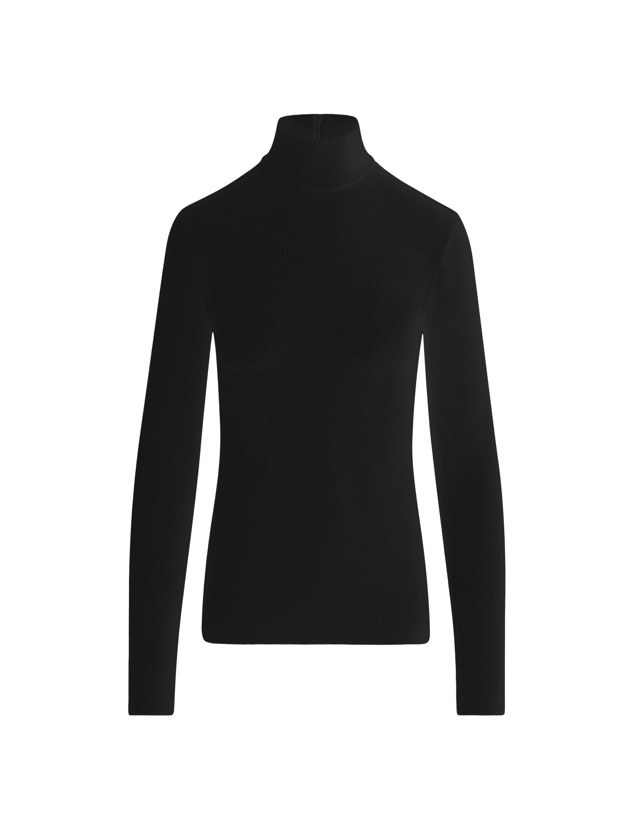 Akris punto Women's Corduroy Jersey Long-Sleeve Blouse - Black