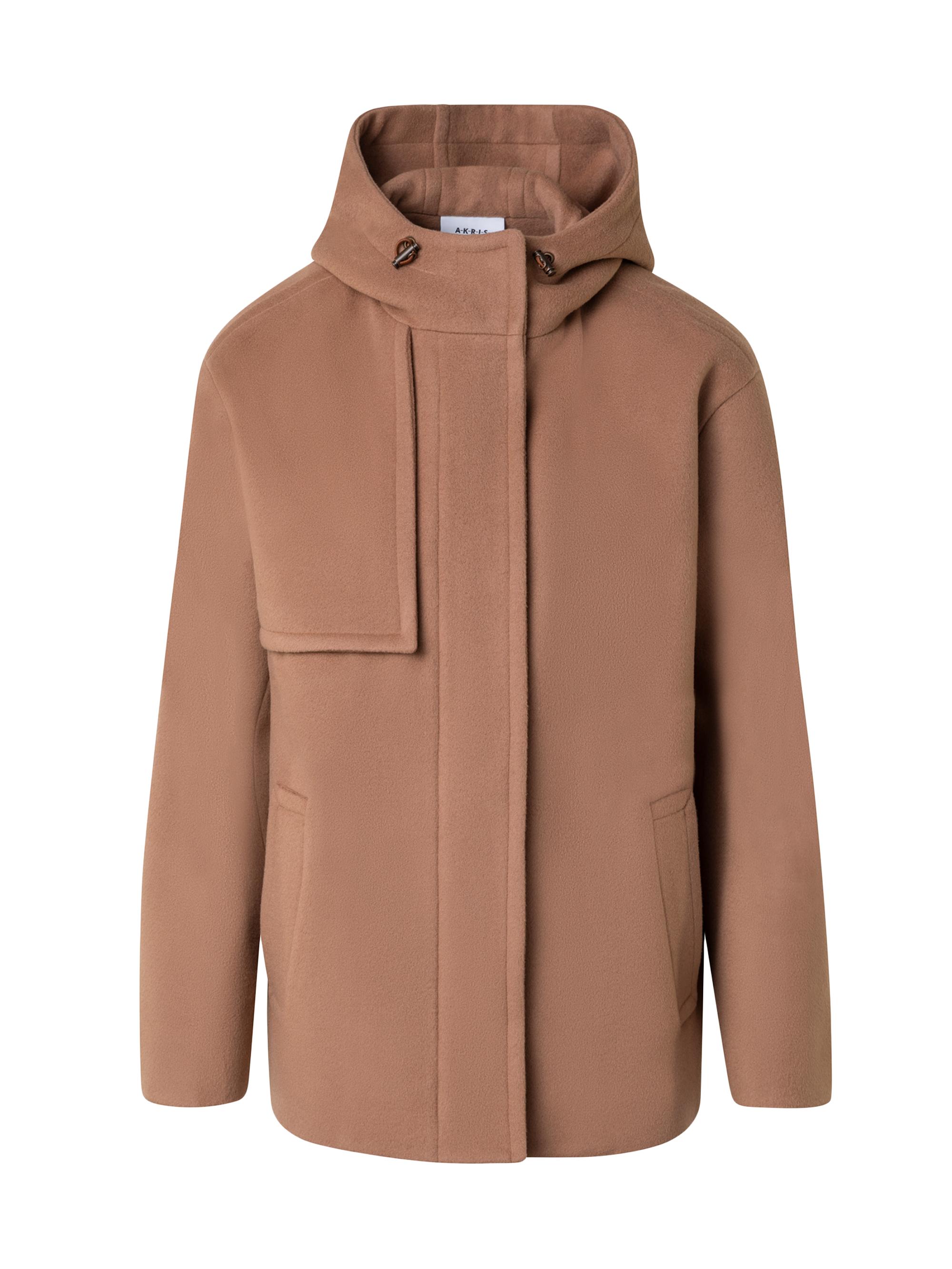 Akris punto Women's Hooded Wool-Blend Coat - Malt