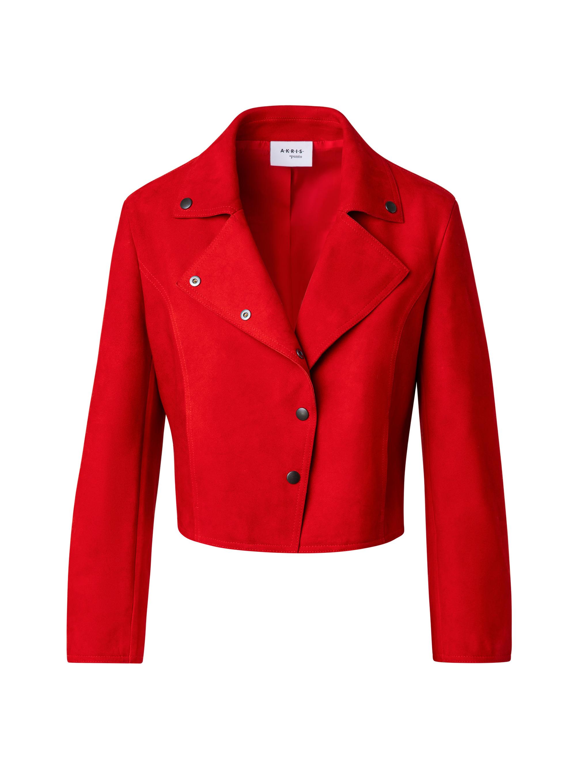Akris punto Women's Suede Biker Jacket - Lipstick