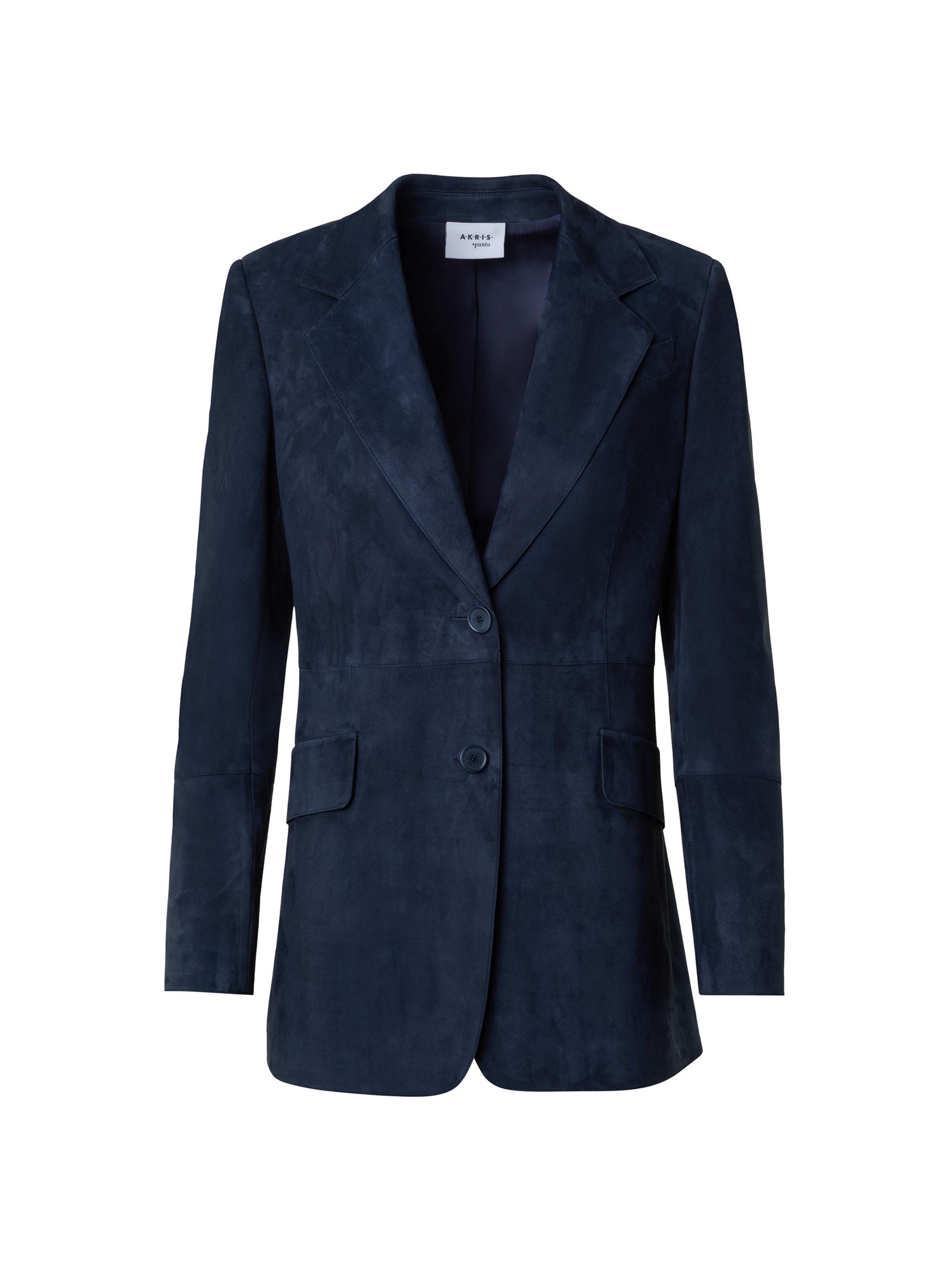 Akris punto Women's Suede Single-Breasted Jacket - Navy