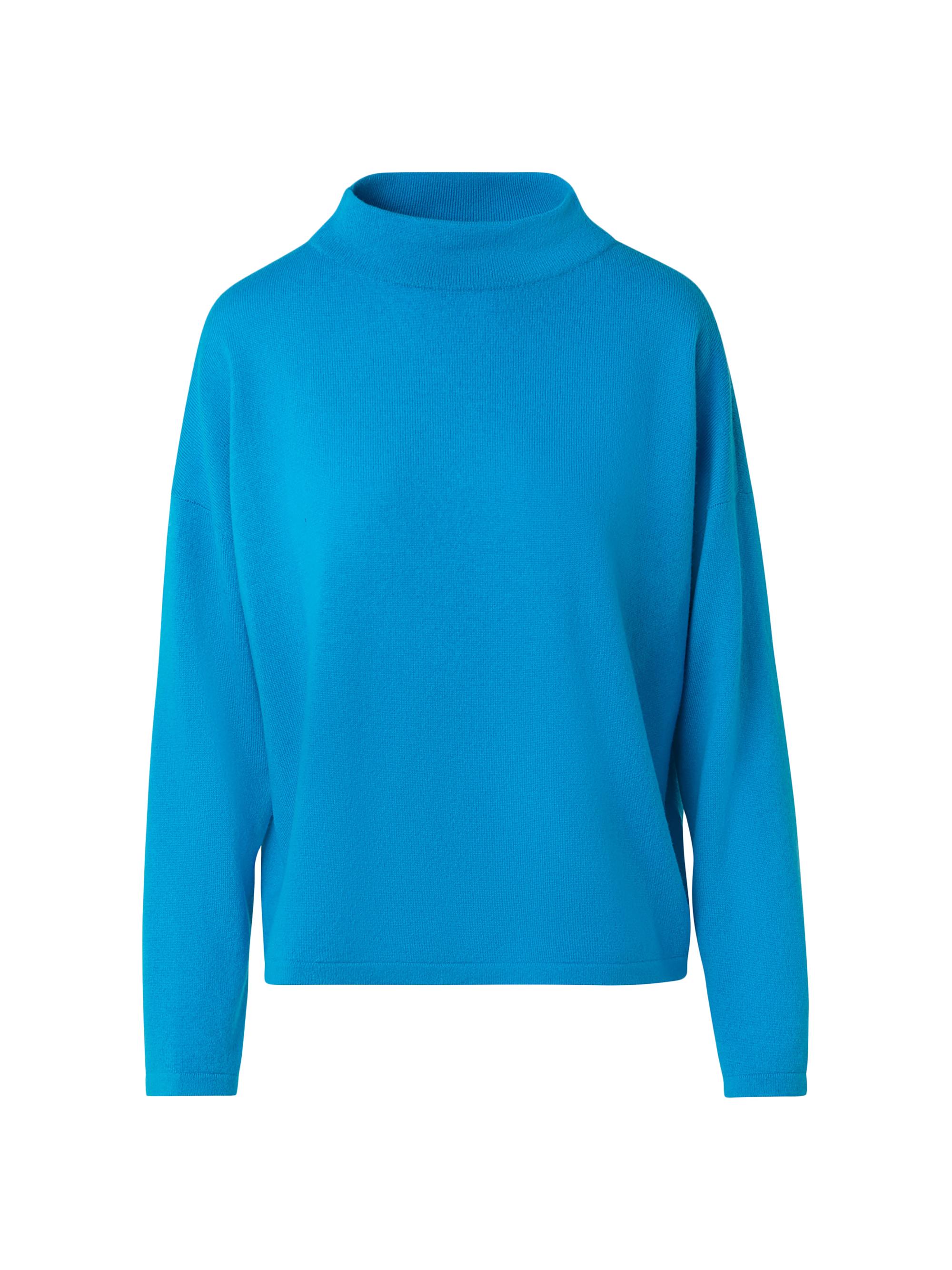 Akris punto Women's Wool-Cashmere Relaxed Funnel Neck Sweater - Winter Turquoise
