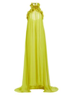 ZIMMERMANN chain-link pleated halterneck dress - Yellow