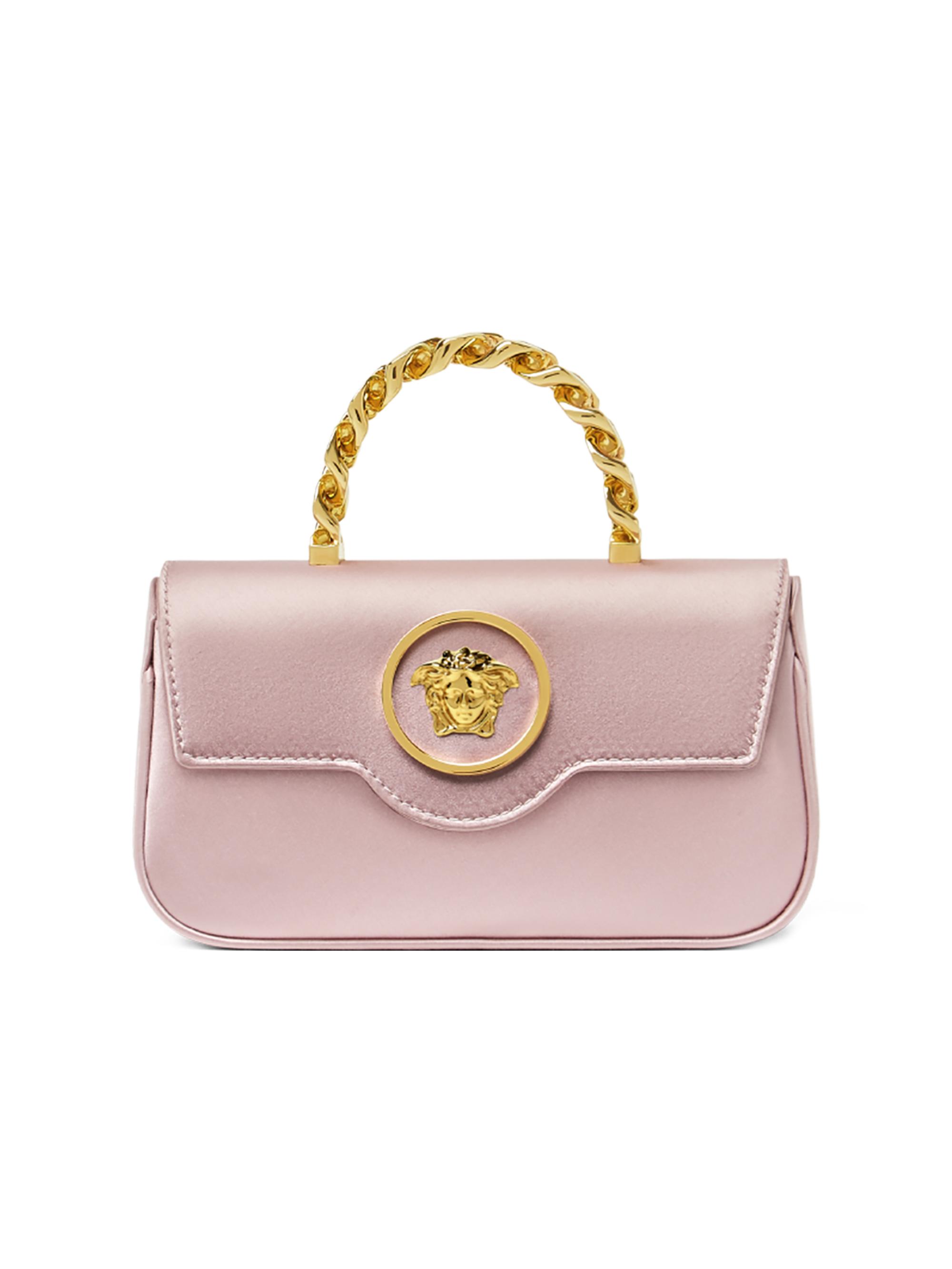 Versace Women's Mini La Medusa Satin Top Handle Bag - Black