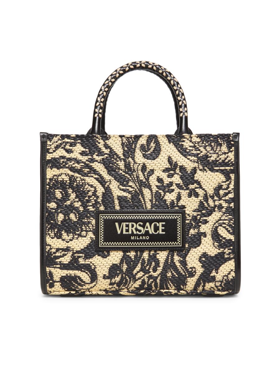 【関税&送料込】Versace Bag Versace Athena Barocco Raffia Tote Bag | Saks Fifth Avenue