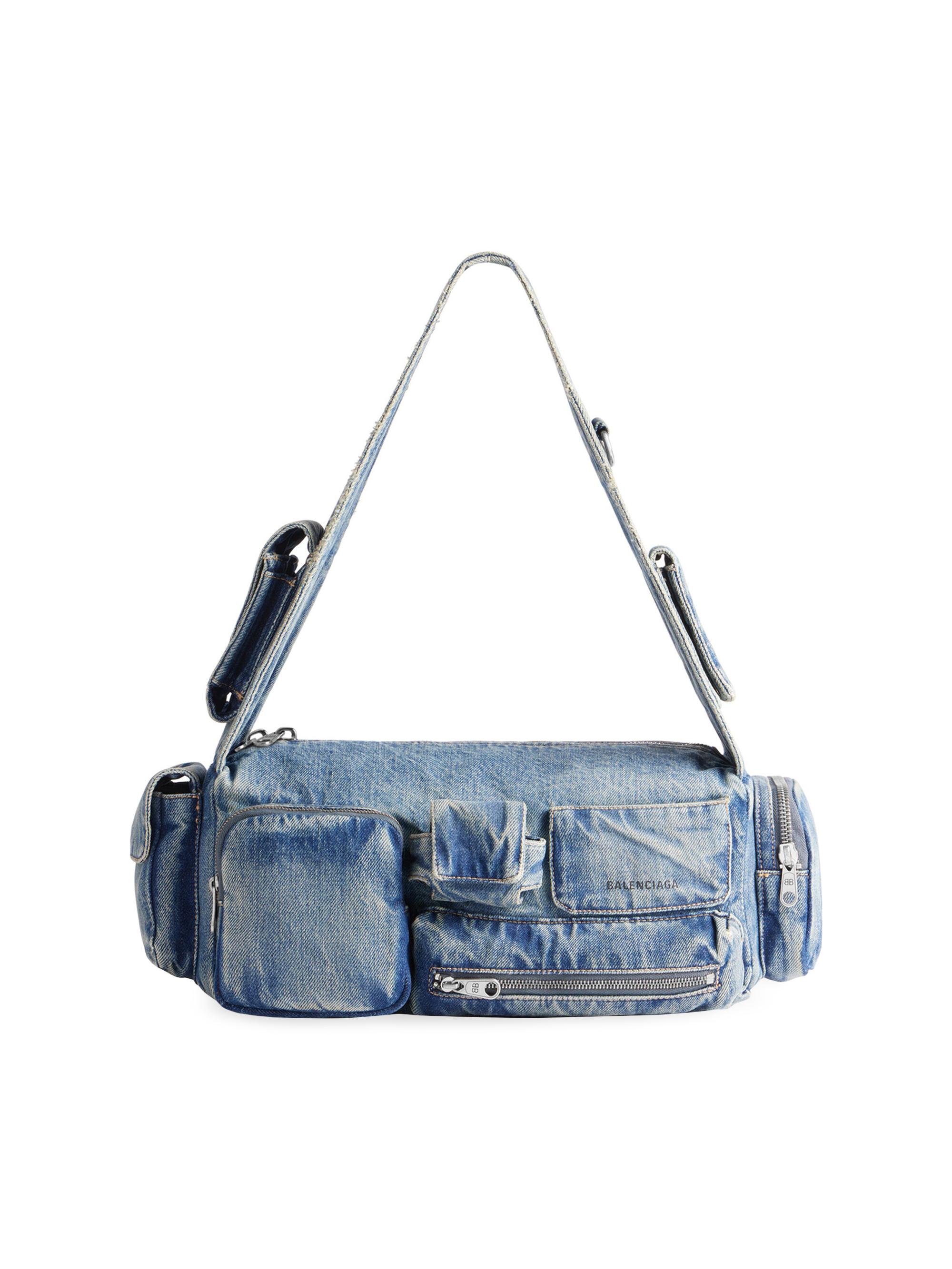 BALENCIAGA superbusy スモール スリングバッグ Balenciaga Superbusy Small Sling Shoulder Bag in Denim | Saks