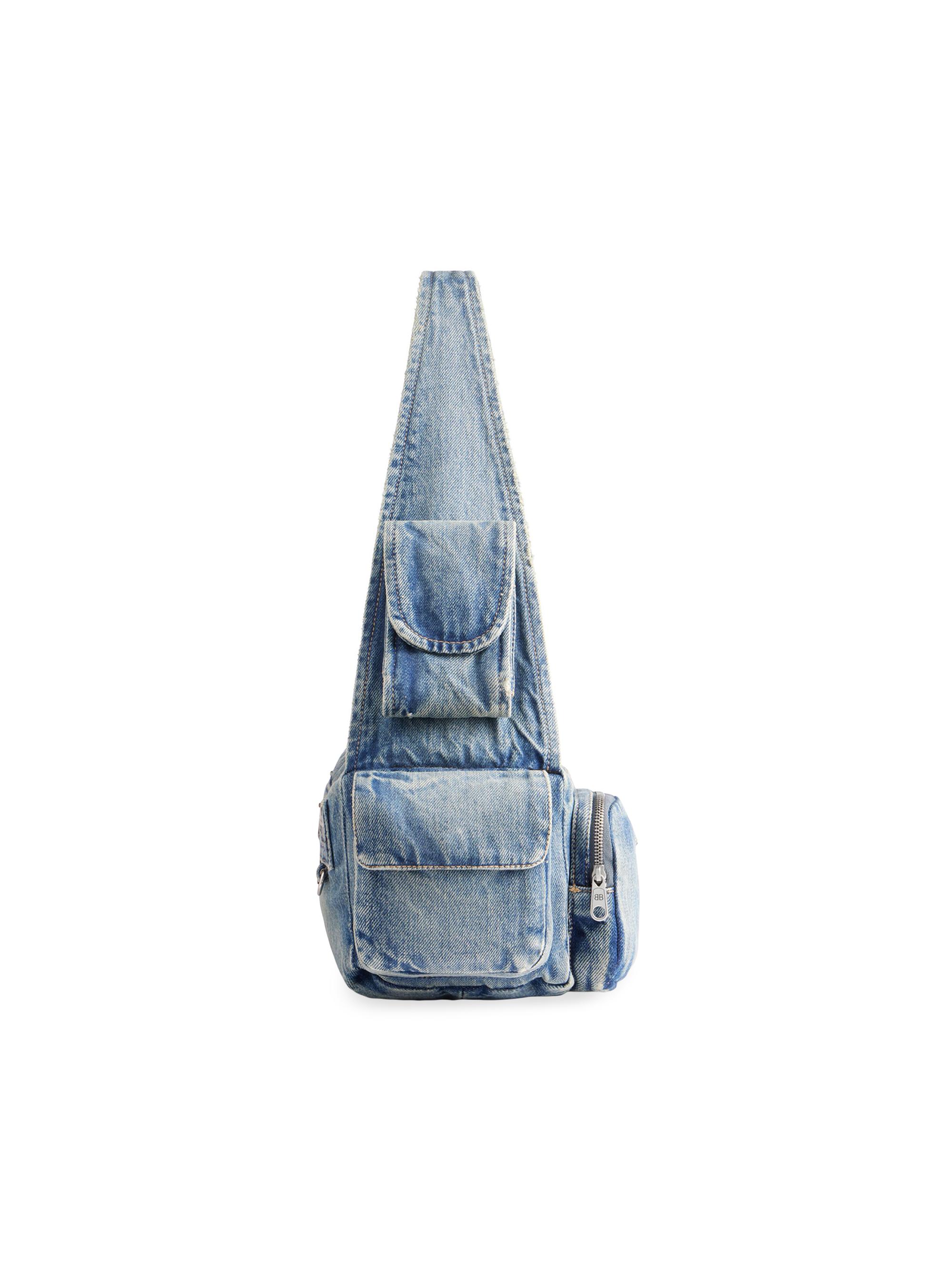 Balenciaga Superbusy Small Sling Shoulder Bag in Denim | Saks