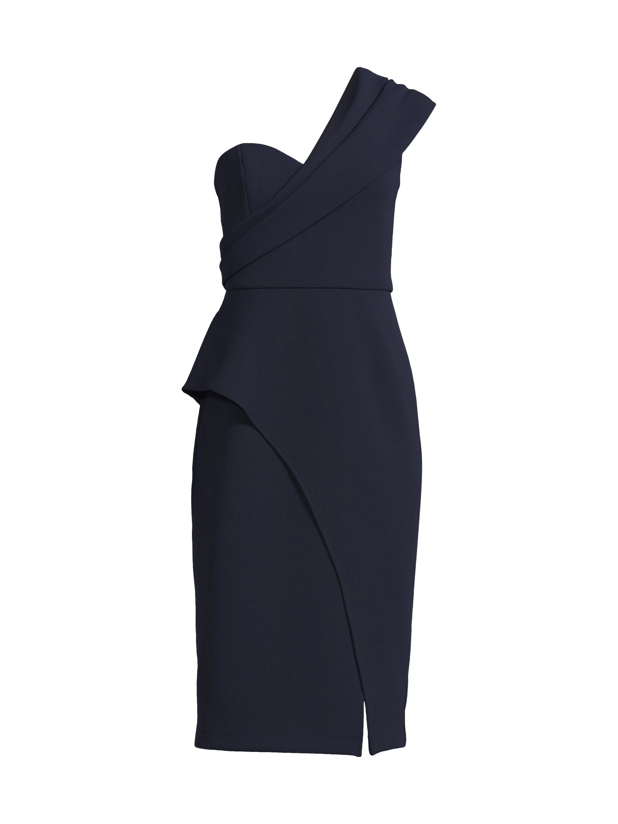 Aidan Mattox One-Shoulder Crepe Midi-Dress | Saks Fifth Avenue