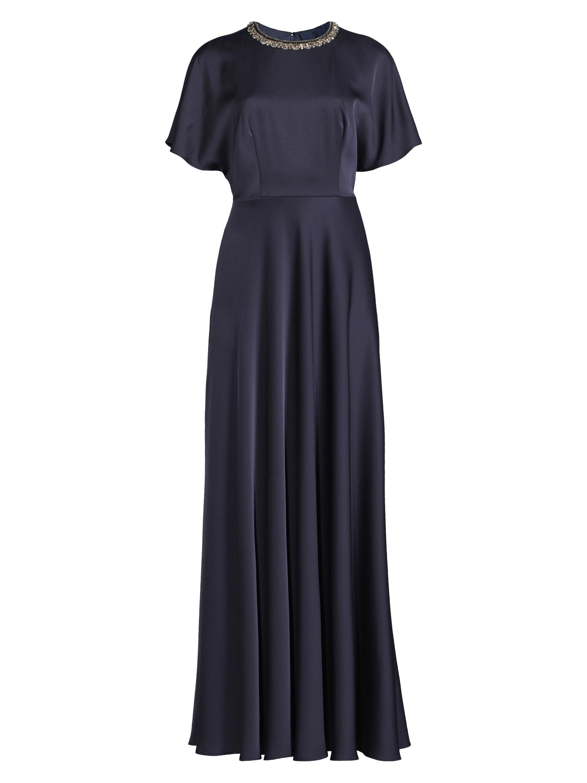 Aidan Mattox Women's Satin Crystal-Embellished Gown - Twilight