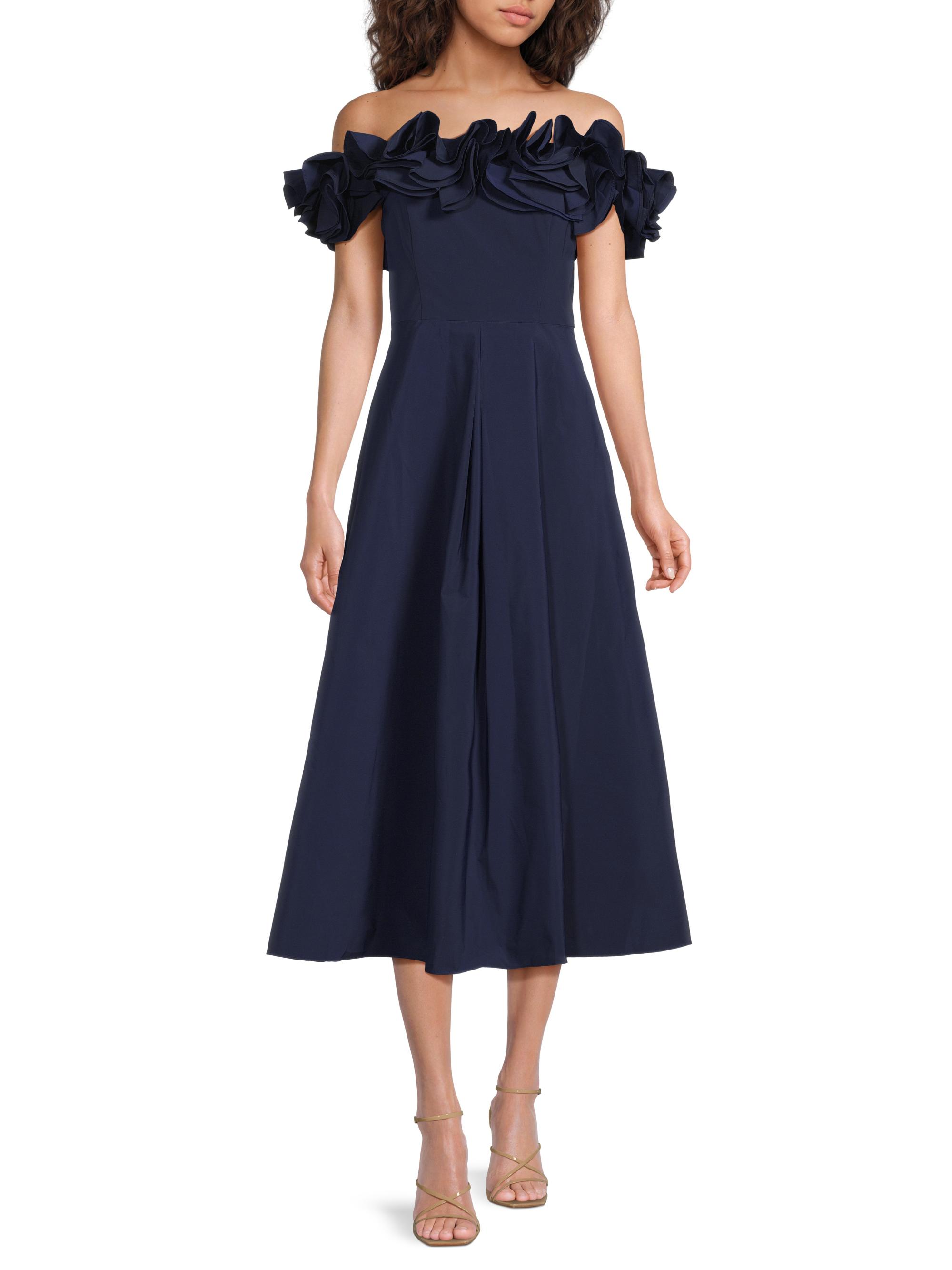 Aidan Mattox Ruffle Off-the-Shoulder Cocktail Dress | Saks Fifth