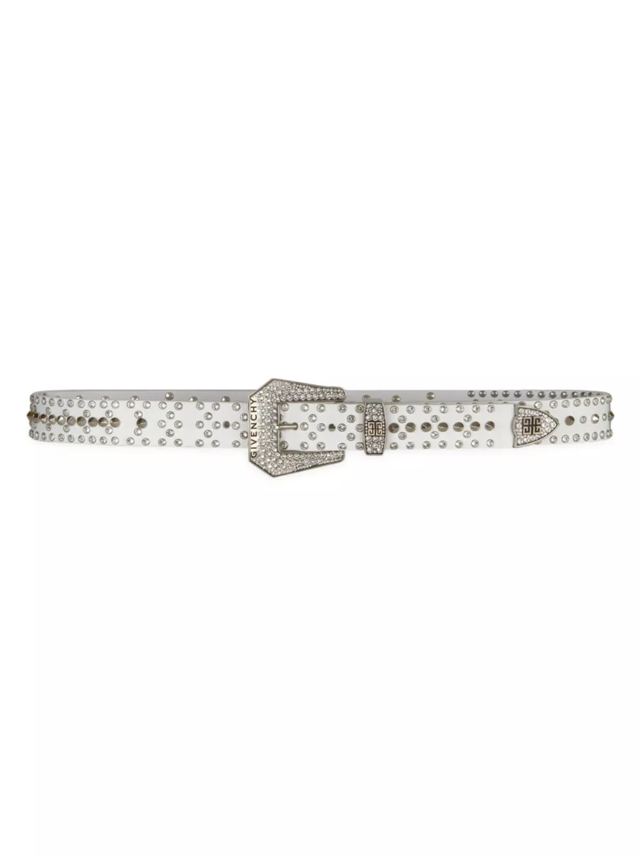Shop Givenchy Belt in Leather with Studs and Crystals | Saks