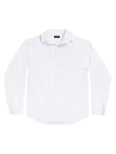 White Shirt with Grey Buttons