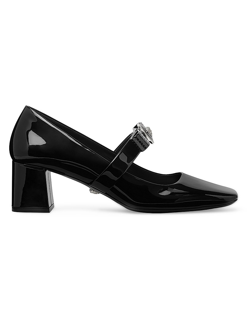 Shop Versace Gianni Ribbon 55MM Patent Leather Mary Jane Shop Versace Gianni Ribbon 55MM Patent Leather Mary Jane