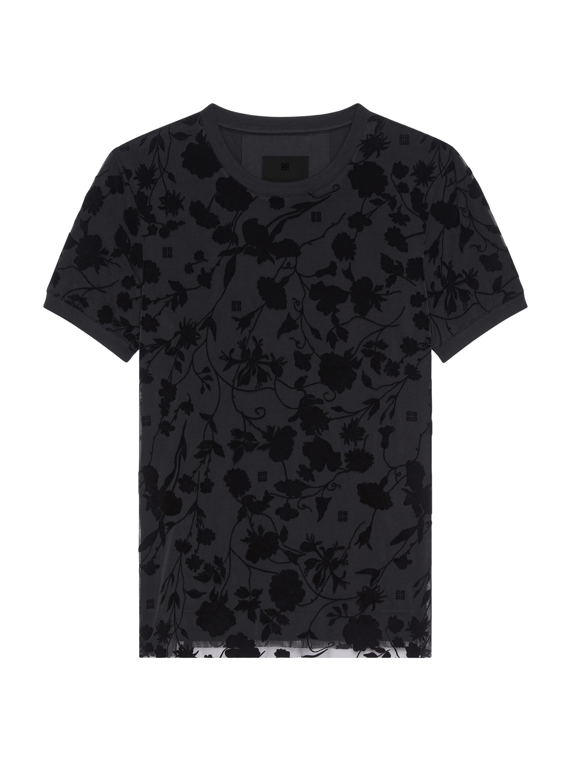 Givenchy Women's Double-Layered Slim T-Shirt in Cotton and Tulle - Black