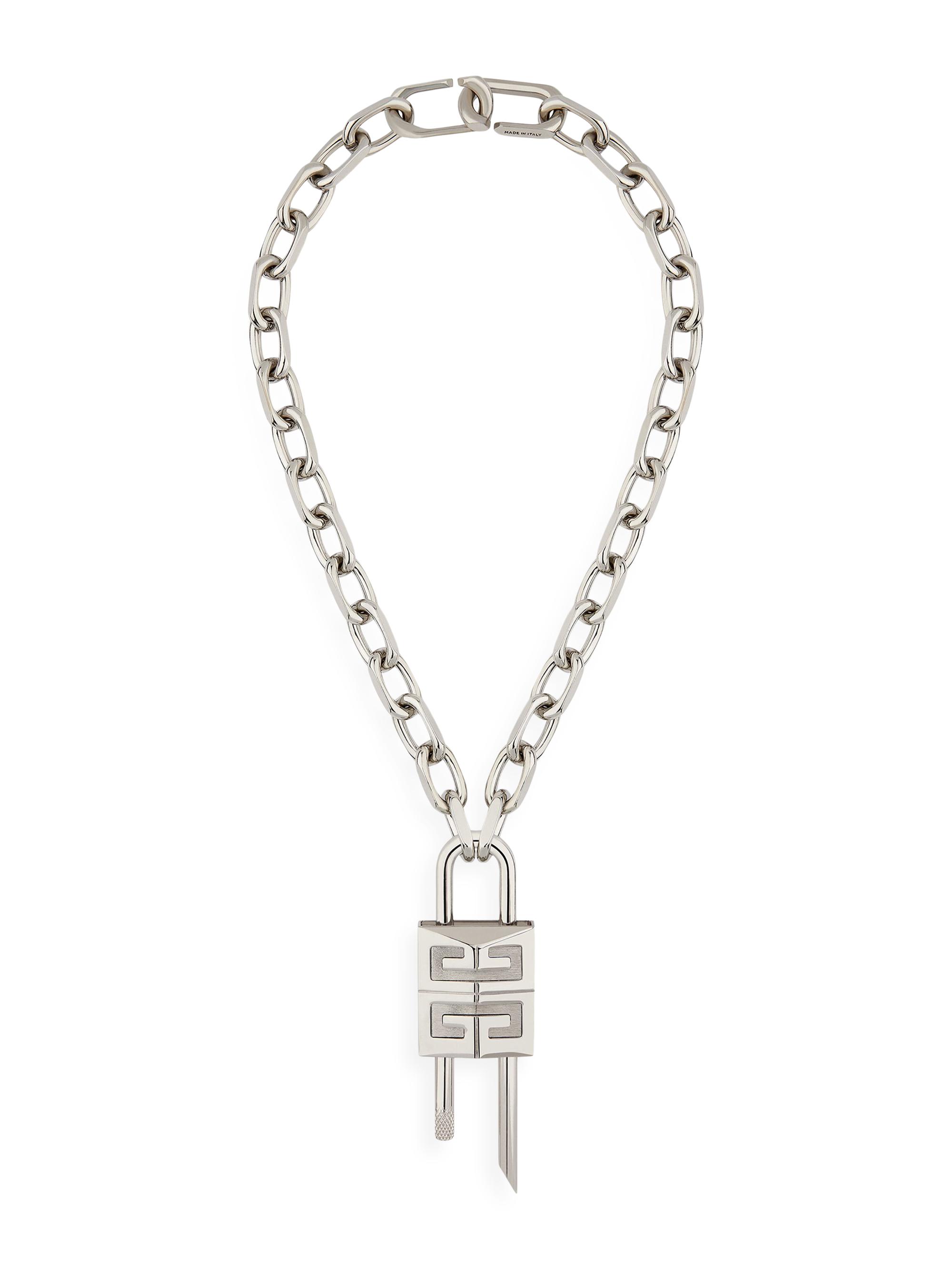 Givenchy Men's  Lock Necklace in Metal - Silver