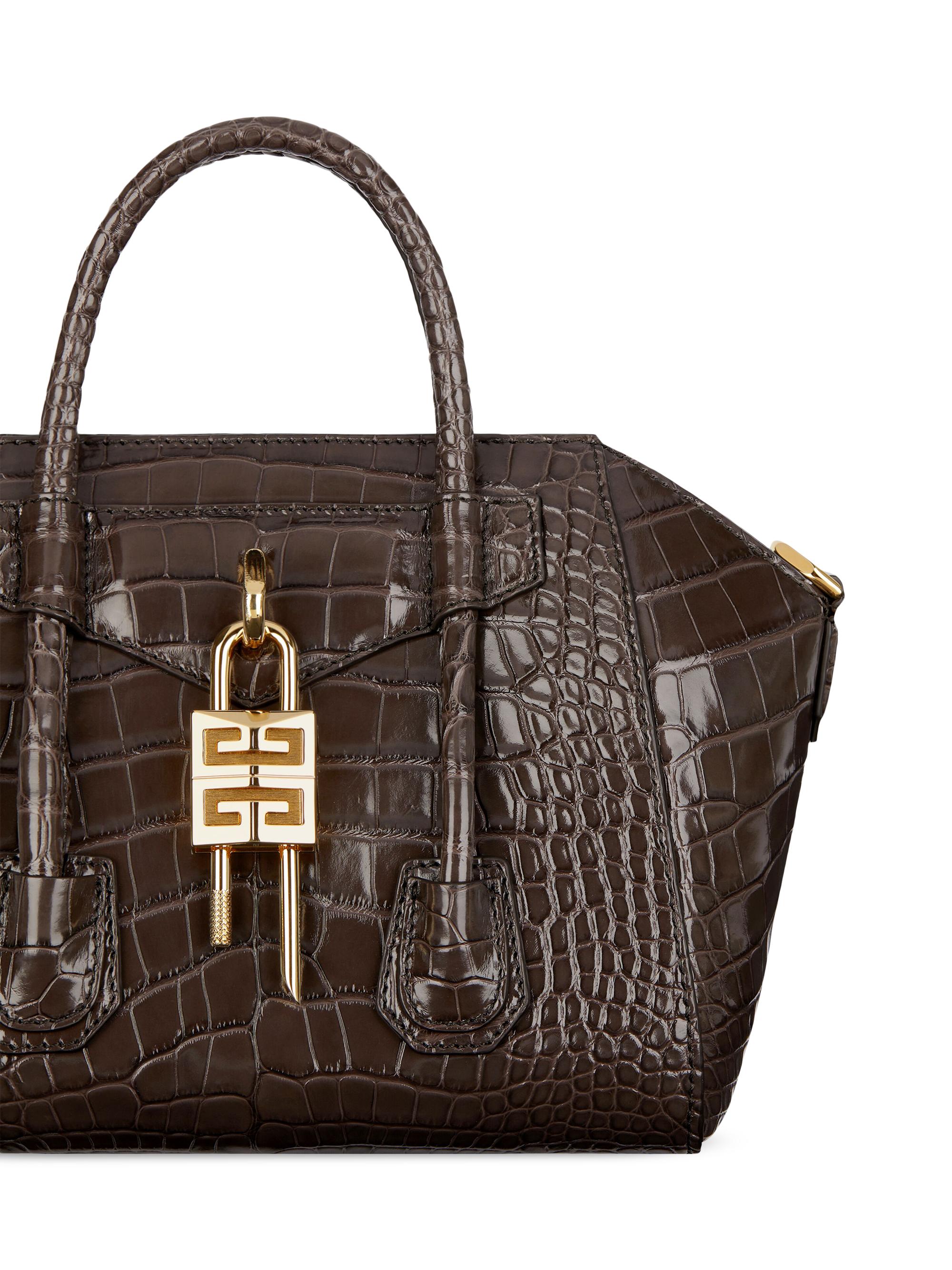 Givenchy Mini Antigona Lock Top Handle Bag in Crocodile | Saks