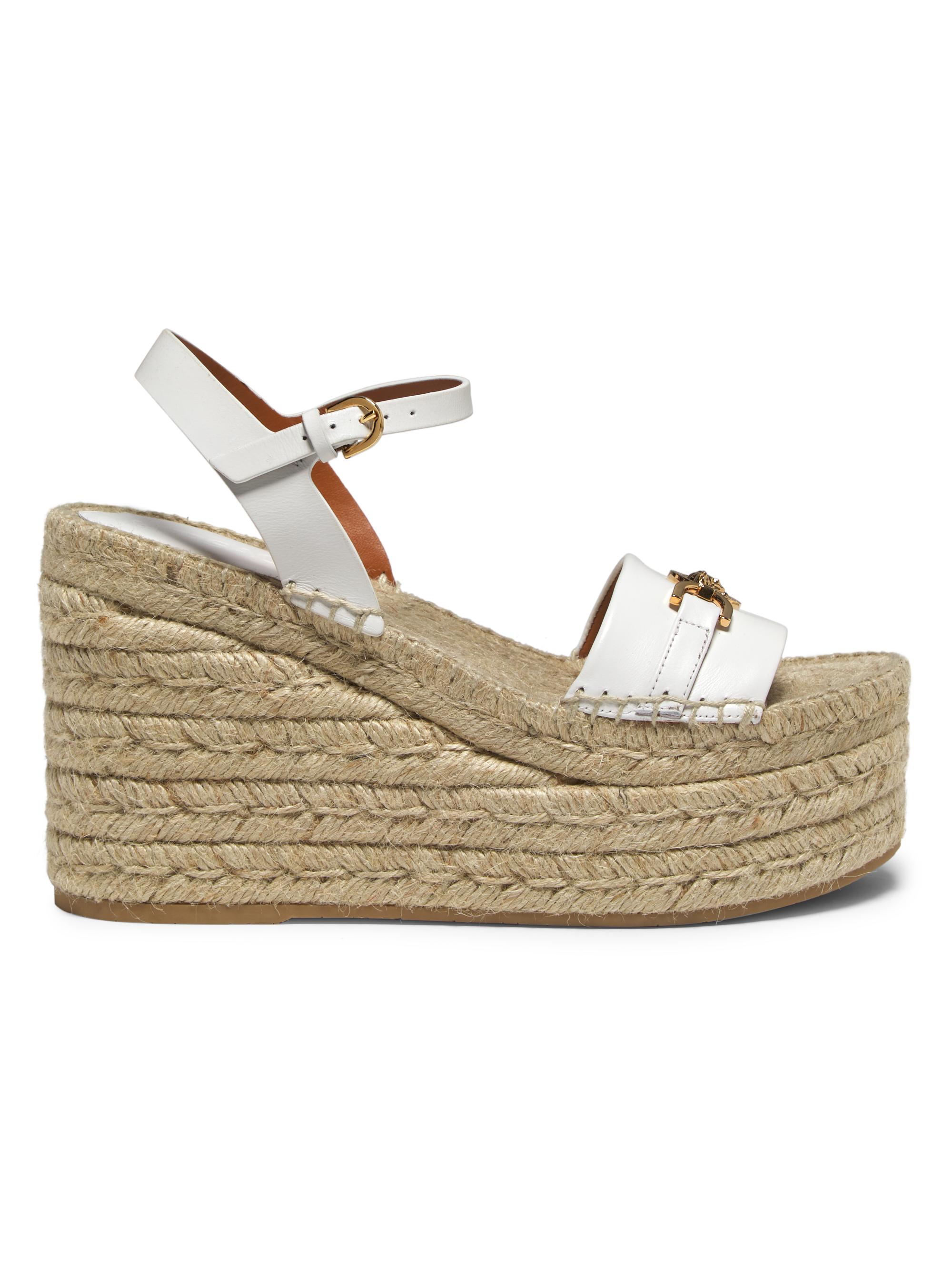 Versace Women's Medusa 70MM Leather Wedges - Tan