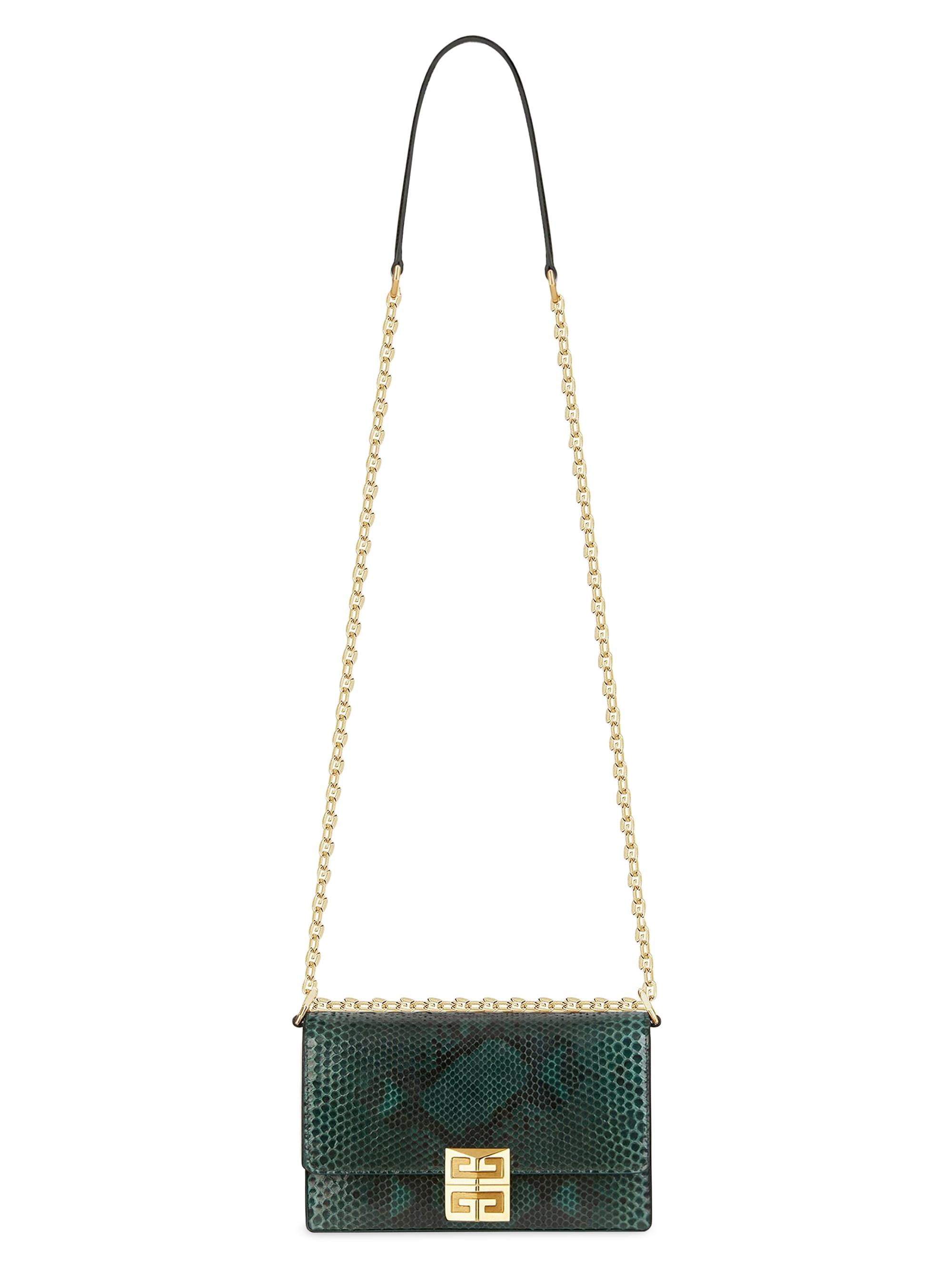 Givenchy Women's  4G Crossbody Bag in Python with Chain - Dark Green