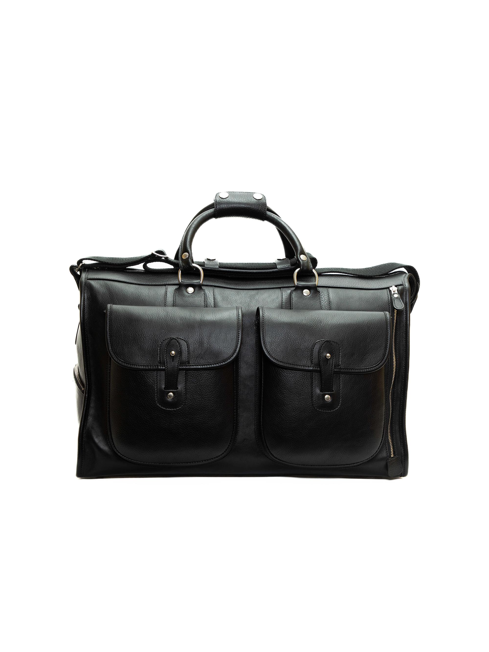 Ghurka Men's Heritage Express No. 2 Leather Duffel Bag - Vintage Black Leather