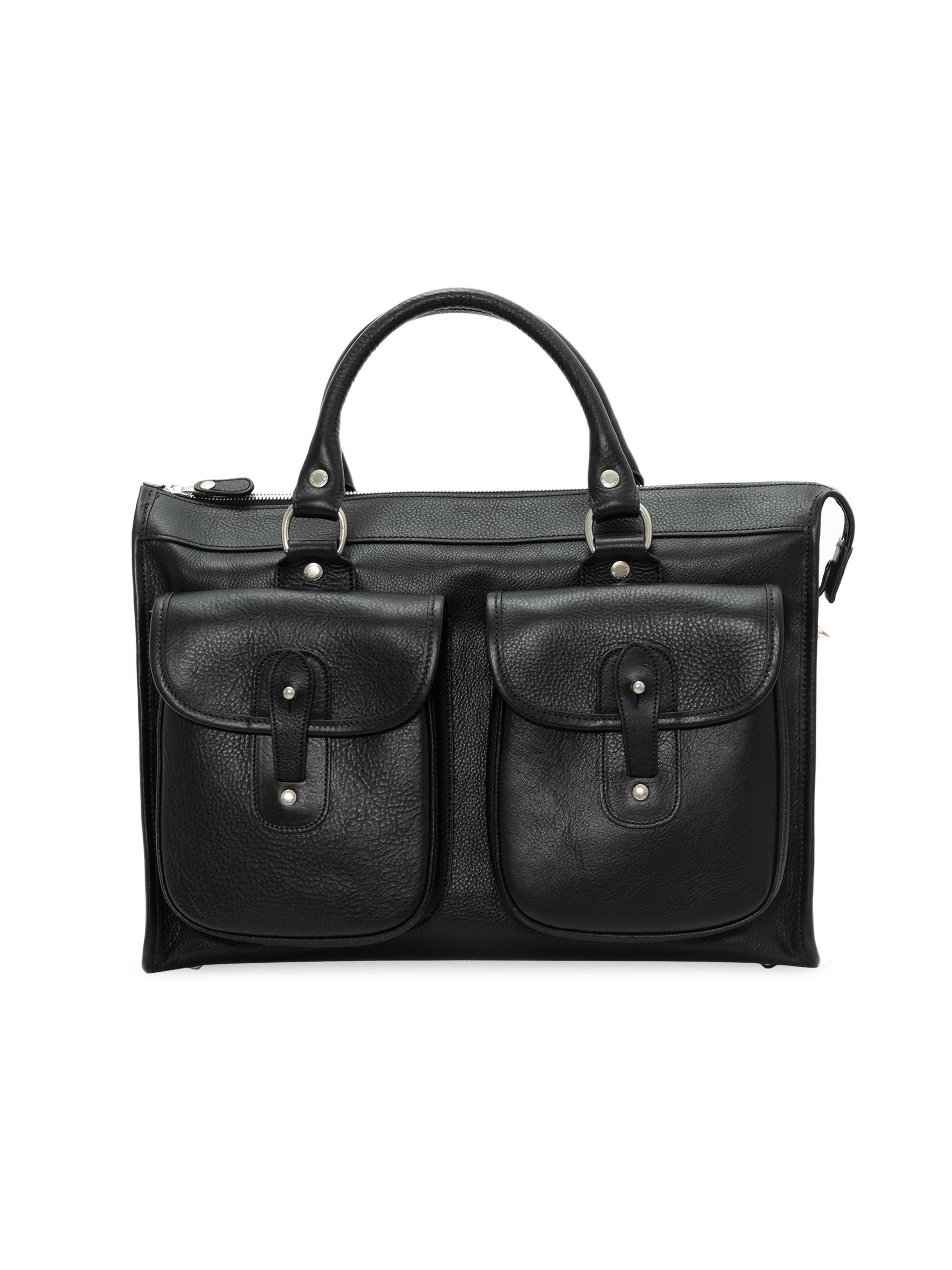 Ghurka Men's Heritage Examiner No. 5 Leather Briefcase - Vintage Black Leather