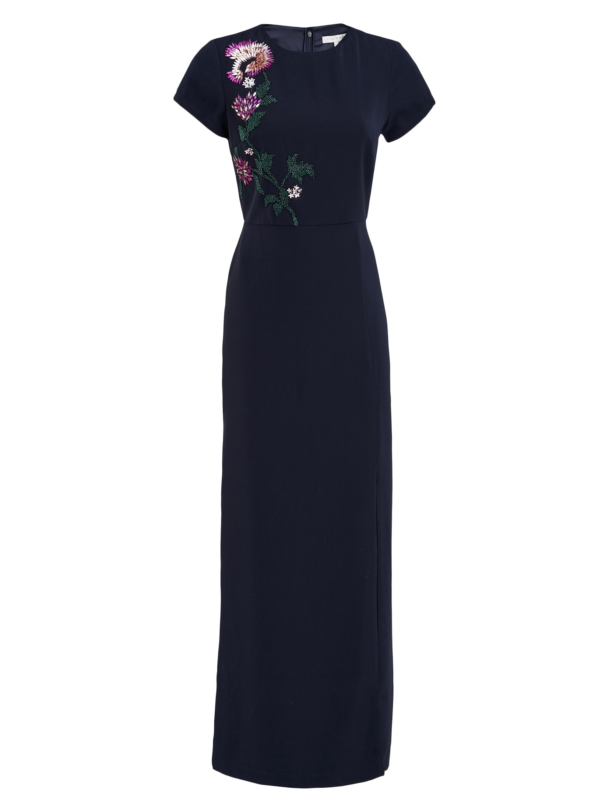 Kay Unger Women's Serenity Floral Embellished Column Gown - Midnight Blue