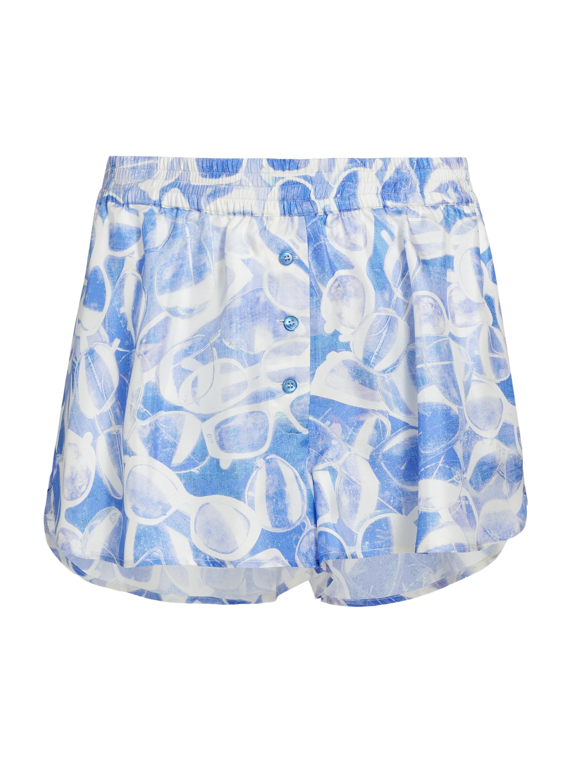 Stella McCartney Women's Sunglasses-Print Silk Shorts - Blue