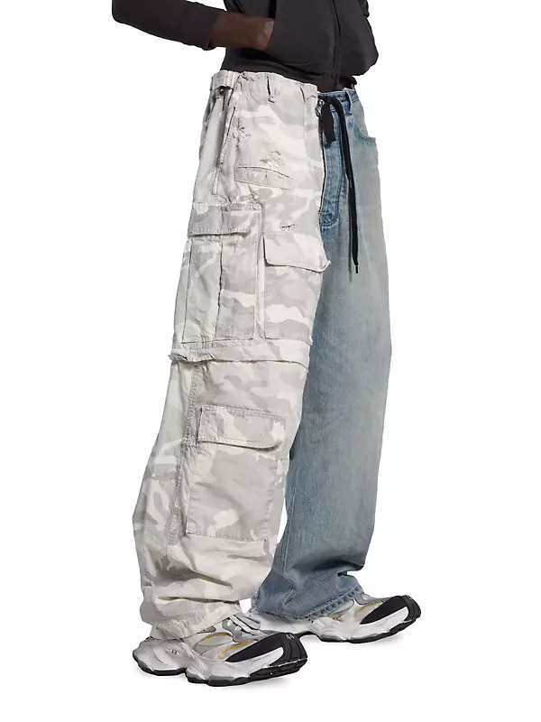 Shop Balenciaga Grayscale Camo Hybrid Baggy Pants | Saks Shop Balenciaga Grayscale Camo Hybrid Baggy Pants | Saks