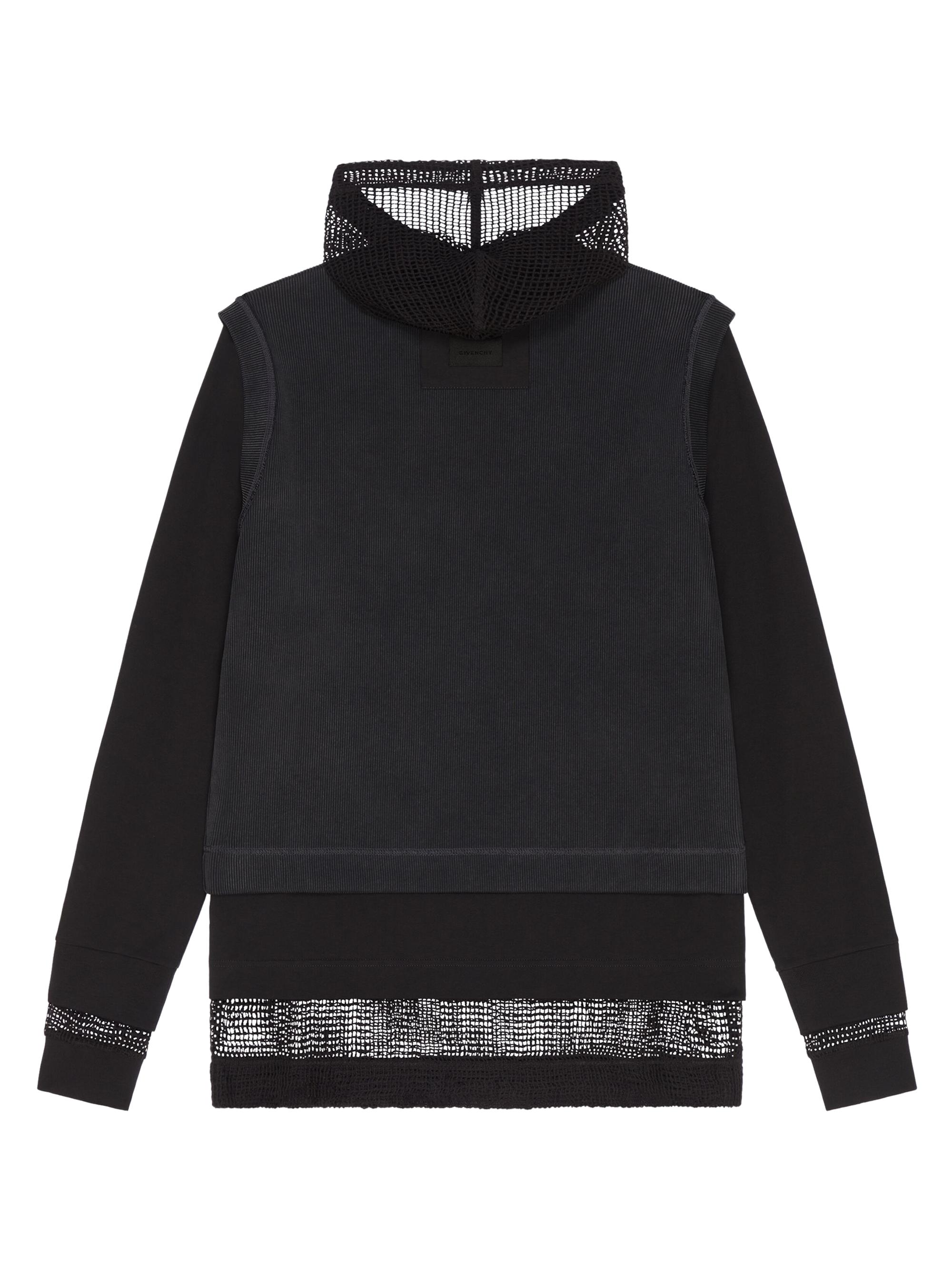 Givenchy Overlapped Hooded T-Shirt in Cotton and Mesh | Saks Fifth