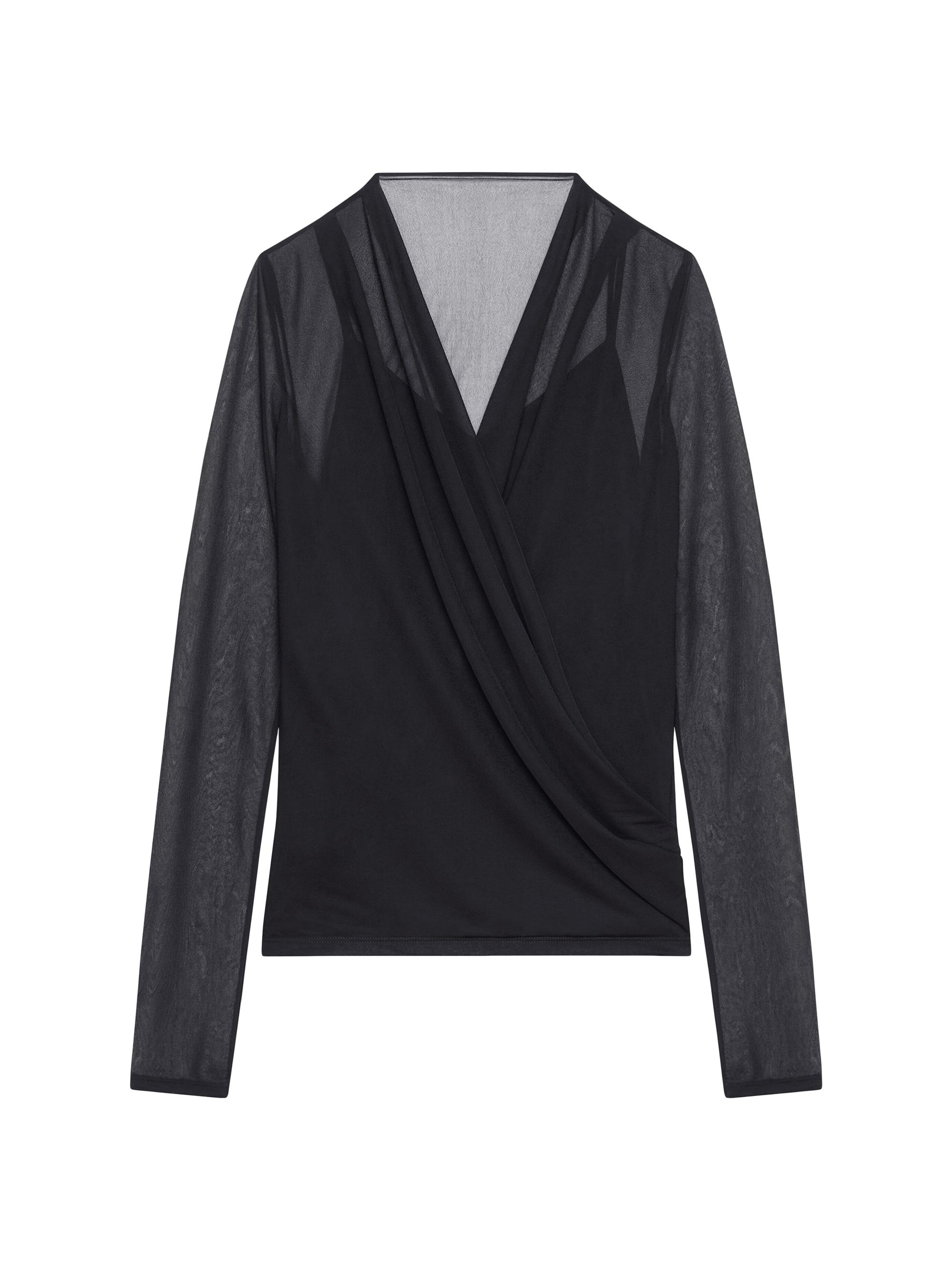 Givenchy Women's Draped Blouse in Jersey - Black