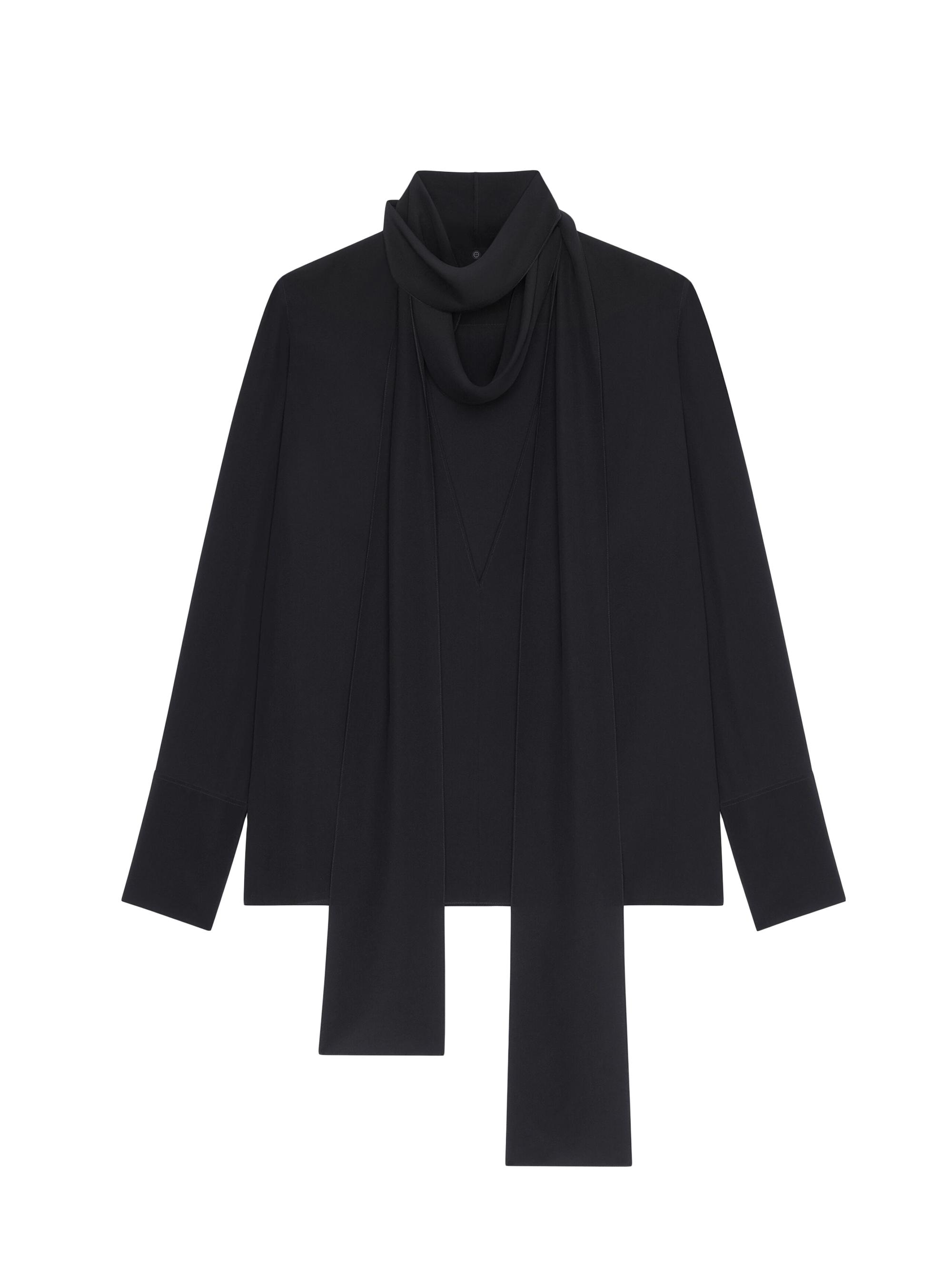 Givenchy Women's Blouse in Silk with Long Removable Lavalliere - Black