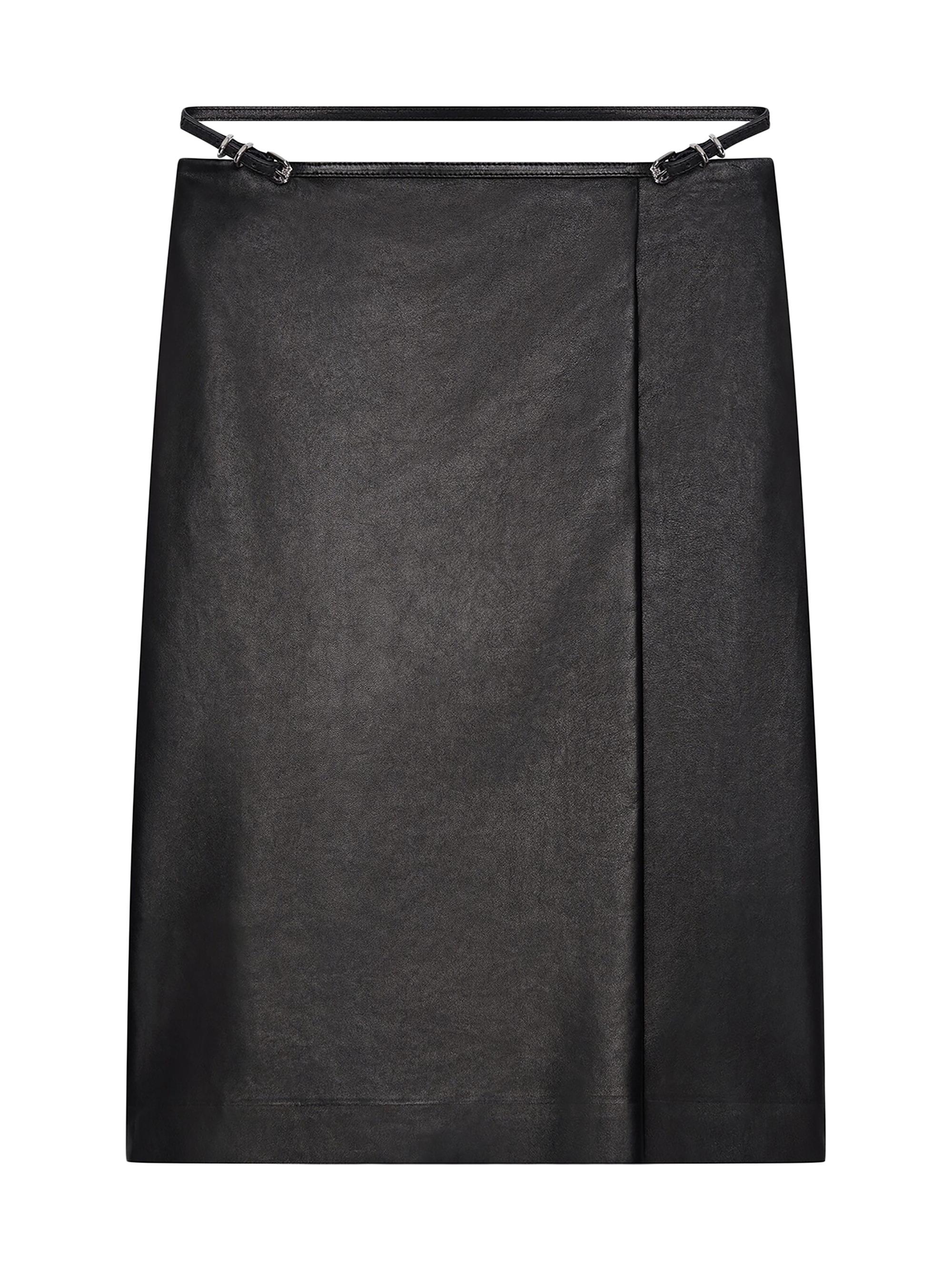Givenchy Women's Voyou Wrap Skirt in Leather - Black