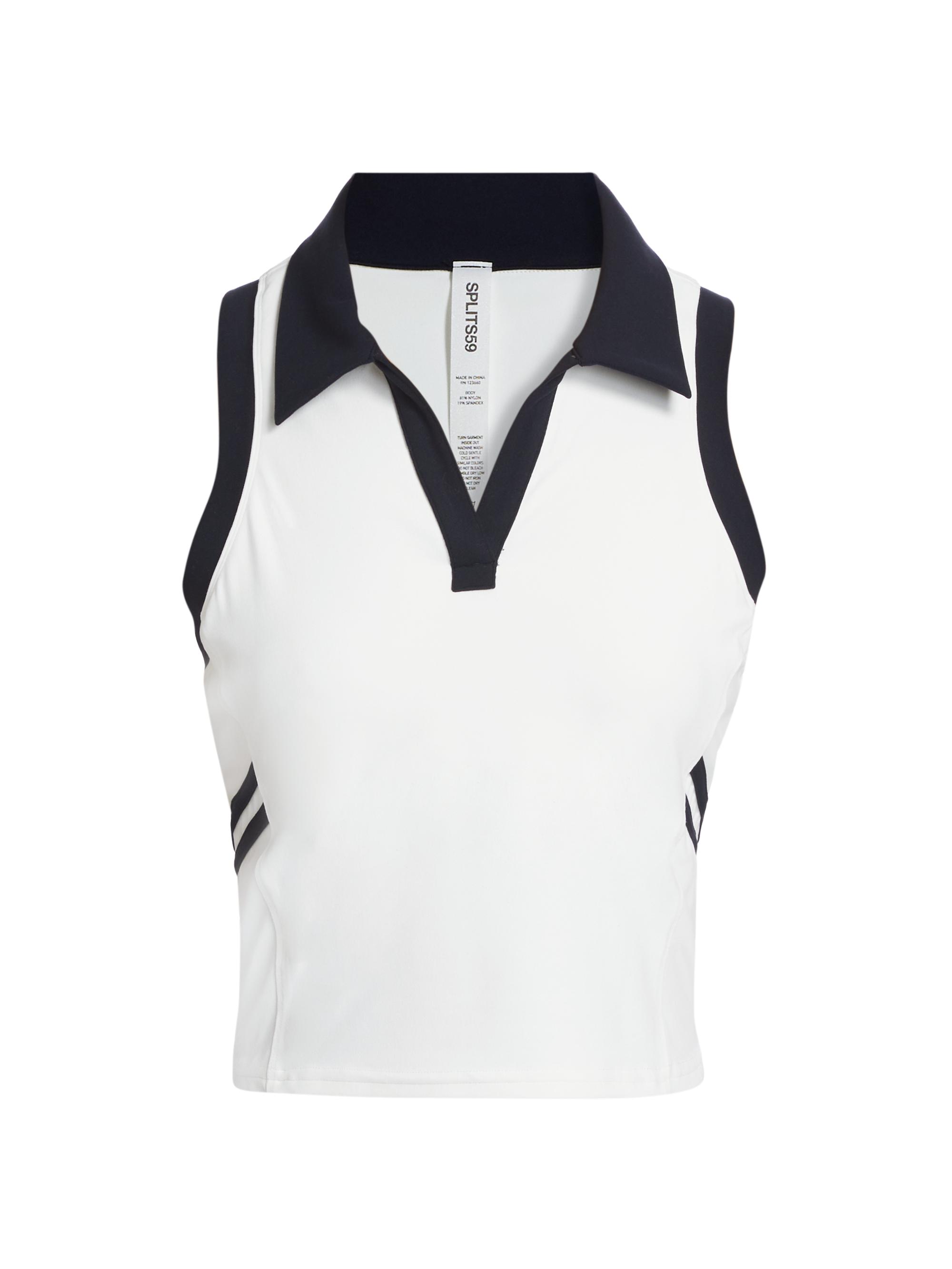 Splits59 Women's Austin Cropped Polo Shirt - White Indigo