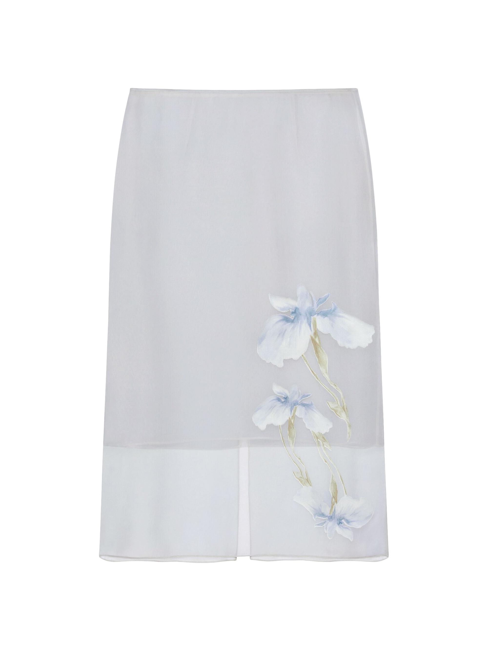 Givenchy Women's Skirt in Floral Devore Satin - Grey