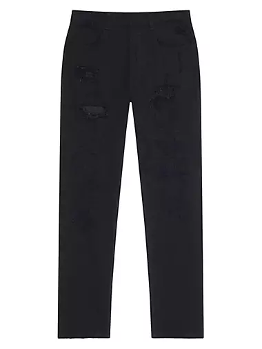 GIVENCHY Slim-Fit Distressed Coated Jeans for Men