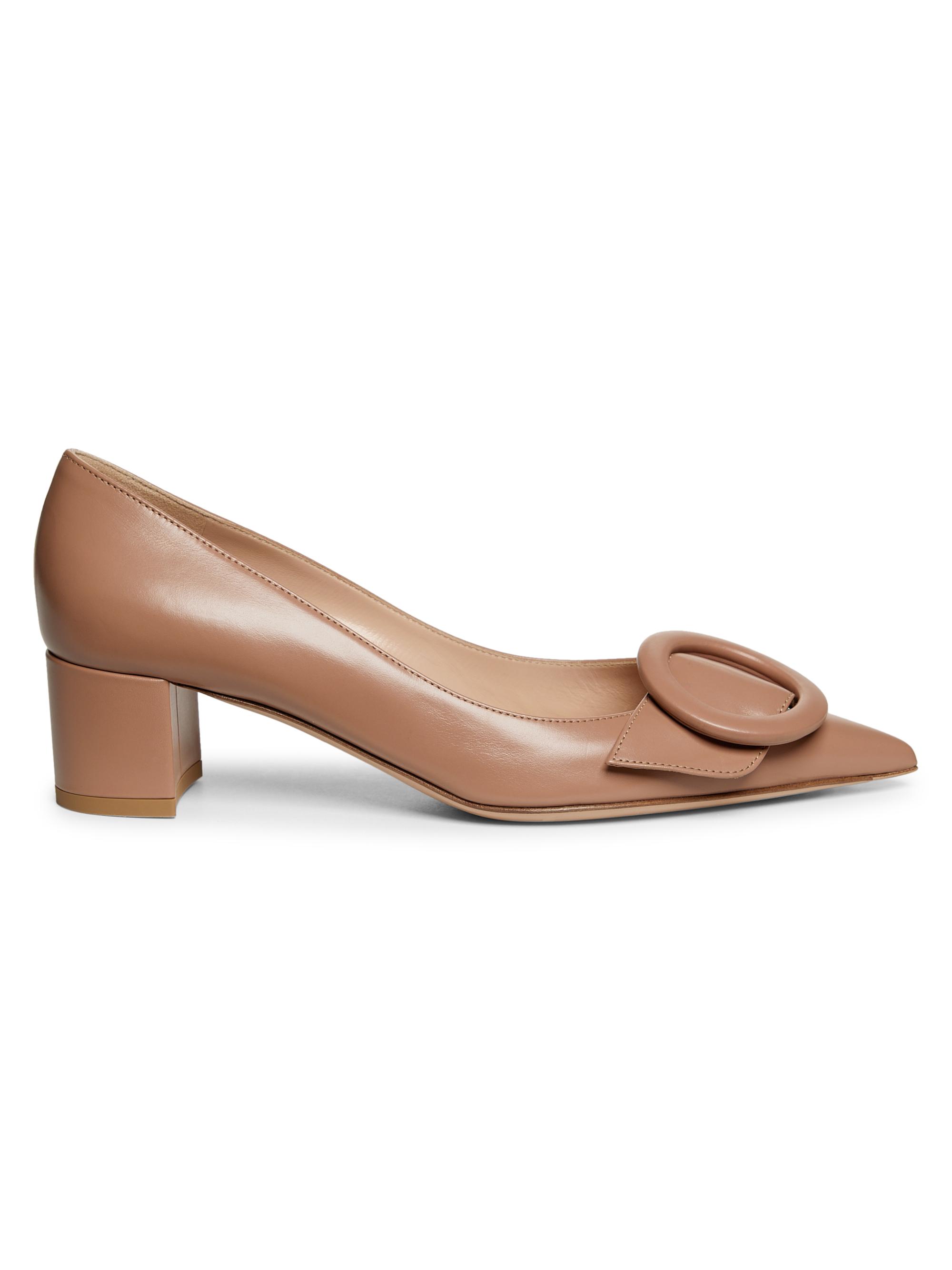 Gianvito Rossi Women's Venezia 45MM Buckle-Detailed Leather Pumps - Praline