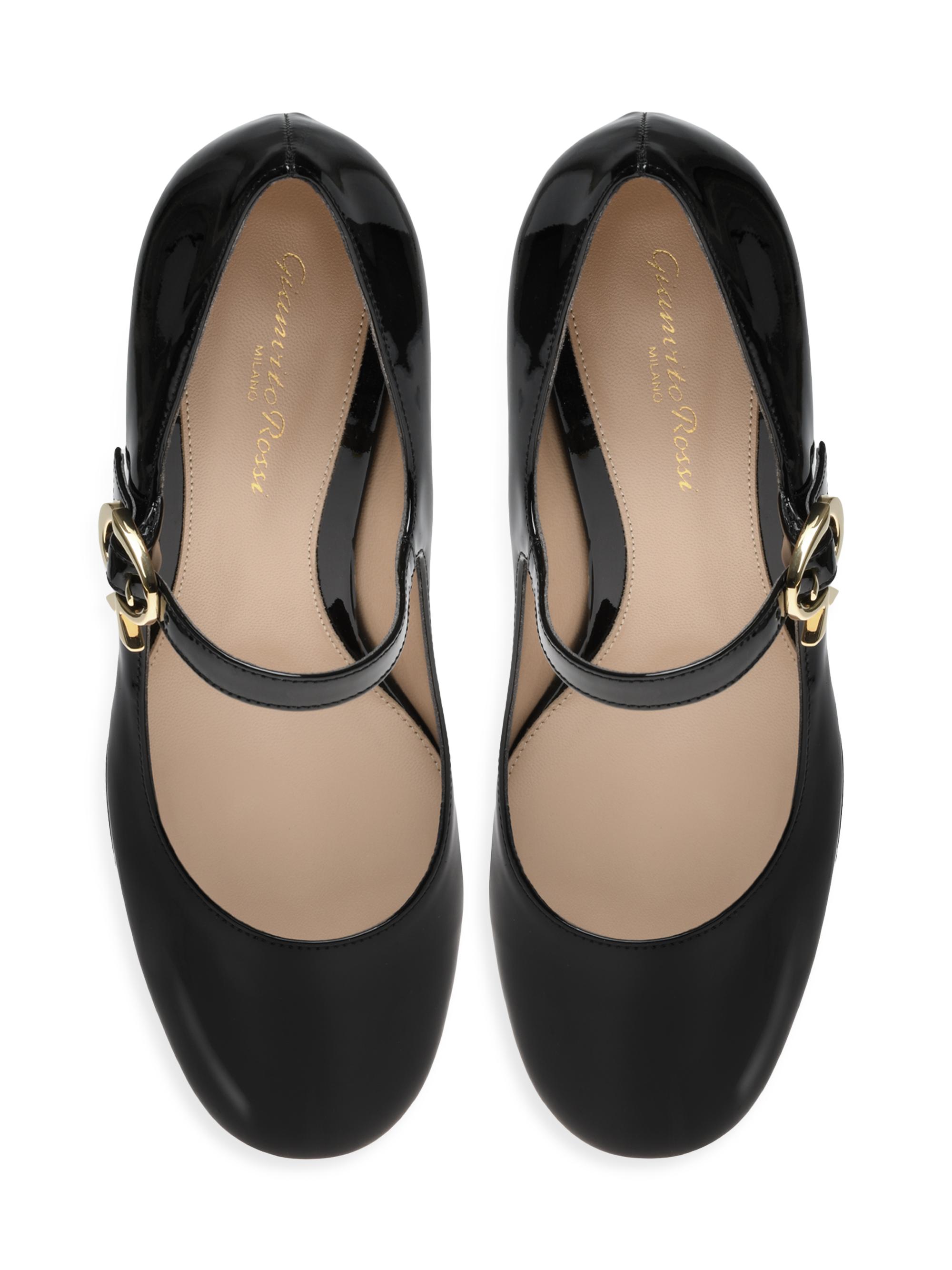 【9月まで】gianvito rossi スリッポン 37 1/2 Gianvito Rossi Mary Ribbon 45MM Vernice Mary Janes | Saks