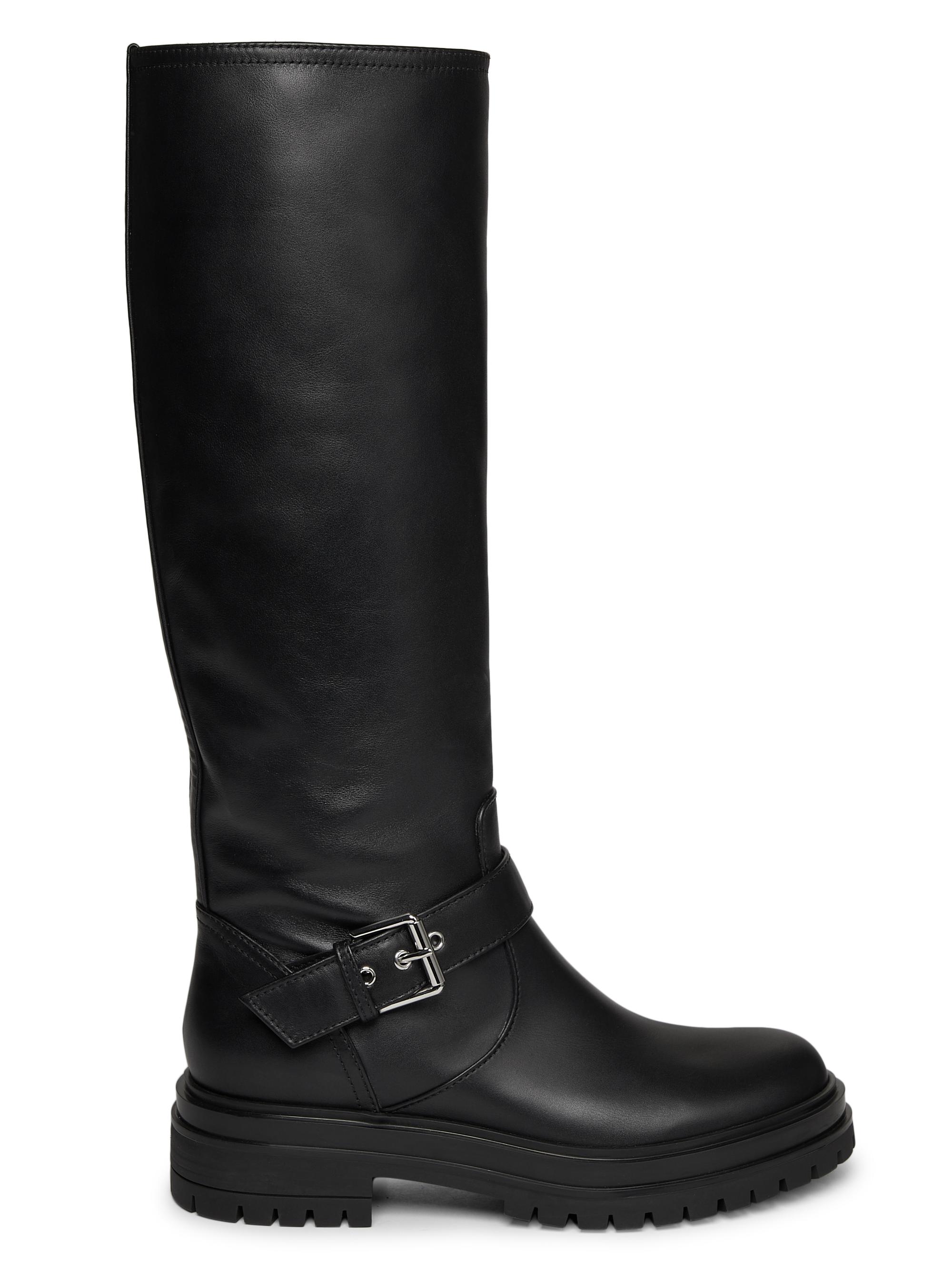 Gianvito Rossi Women's Buckle-Accented Glove Leather Boots - Black