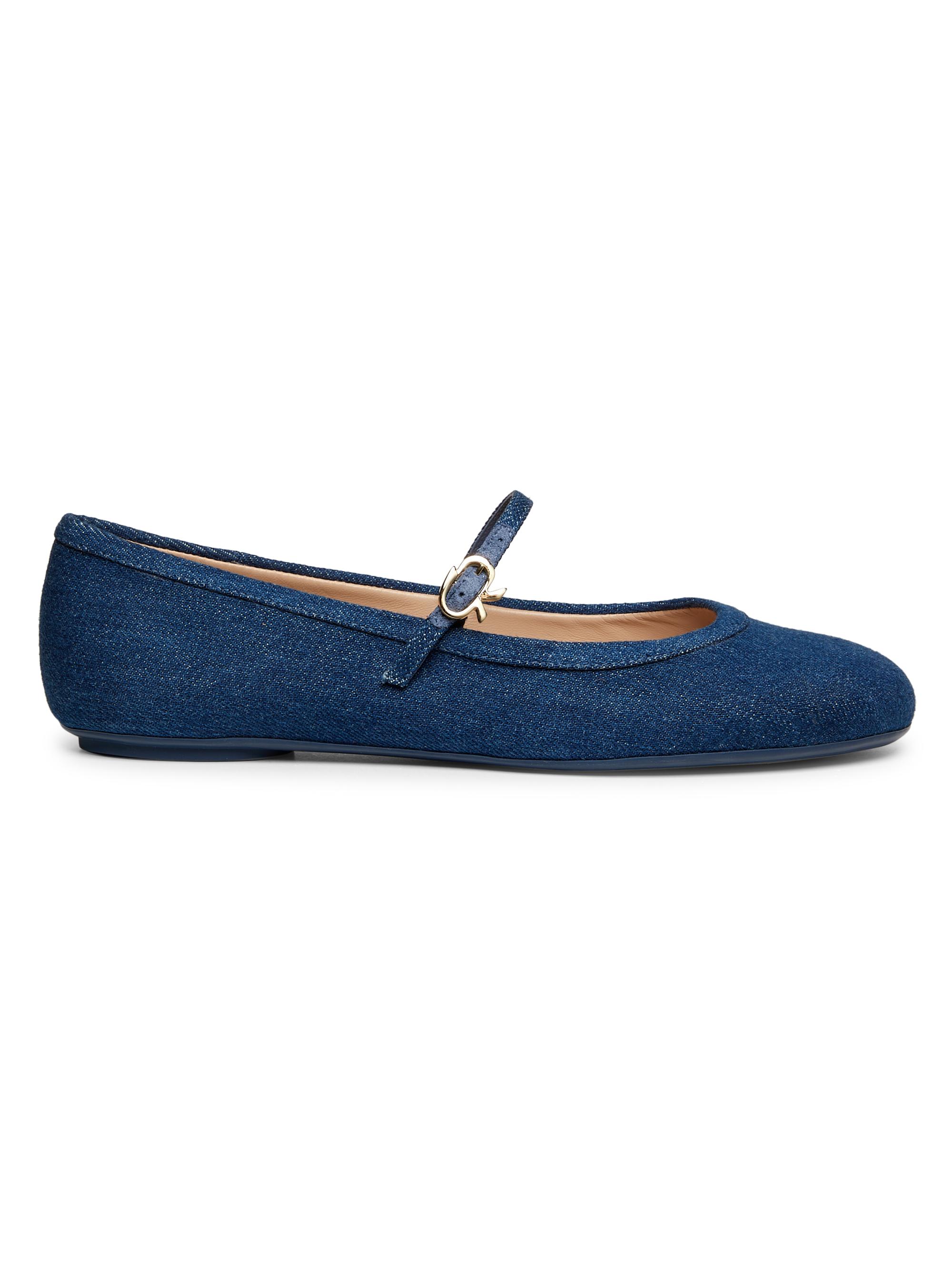 Gianvito Rossi Women's Denim Ballerina Flats - Mid Blue