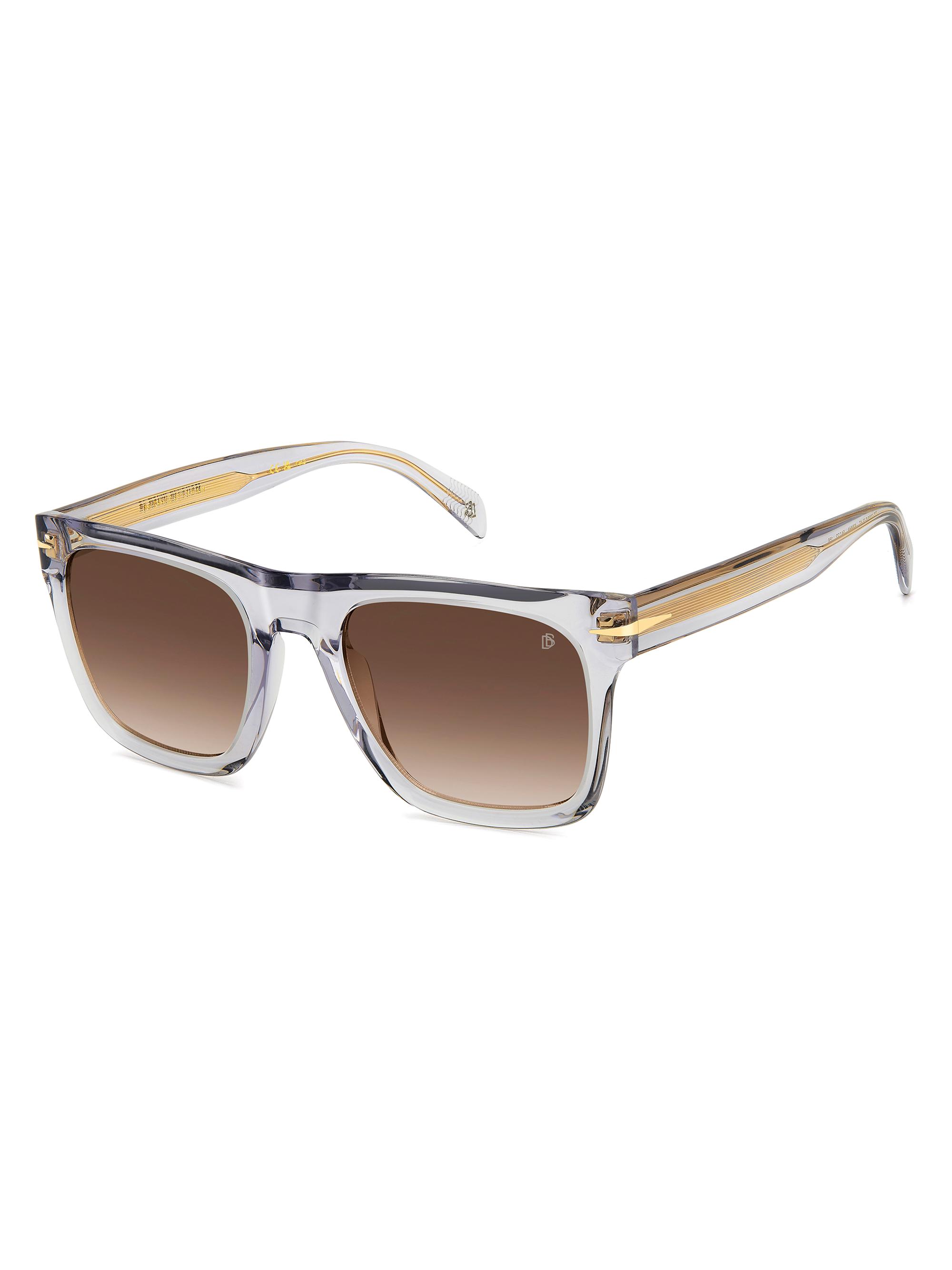 David Beckham Men's 54MM Square Sunglasses - Crystal Gold Brown Gradient