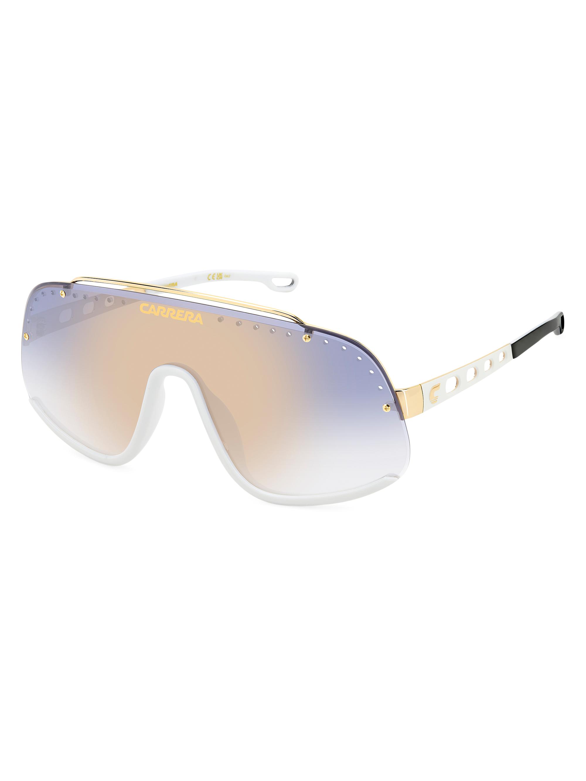 Carrera Men's Flaglab 99MM Aviator Sunglasses - White Gold Blue Mirror