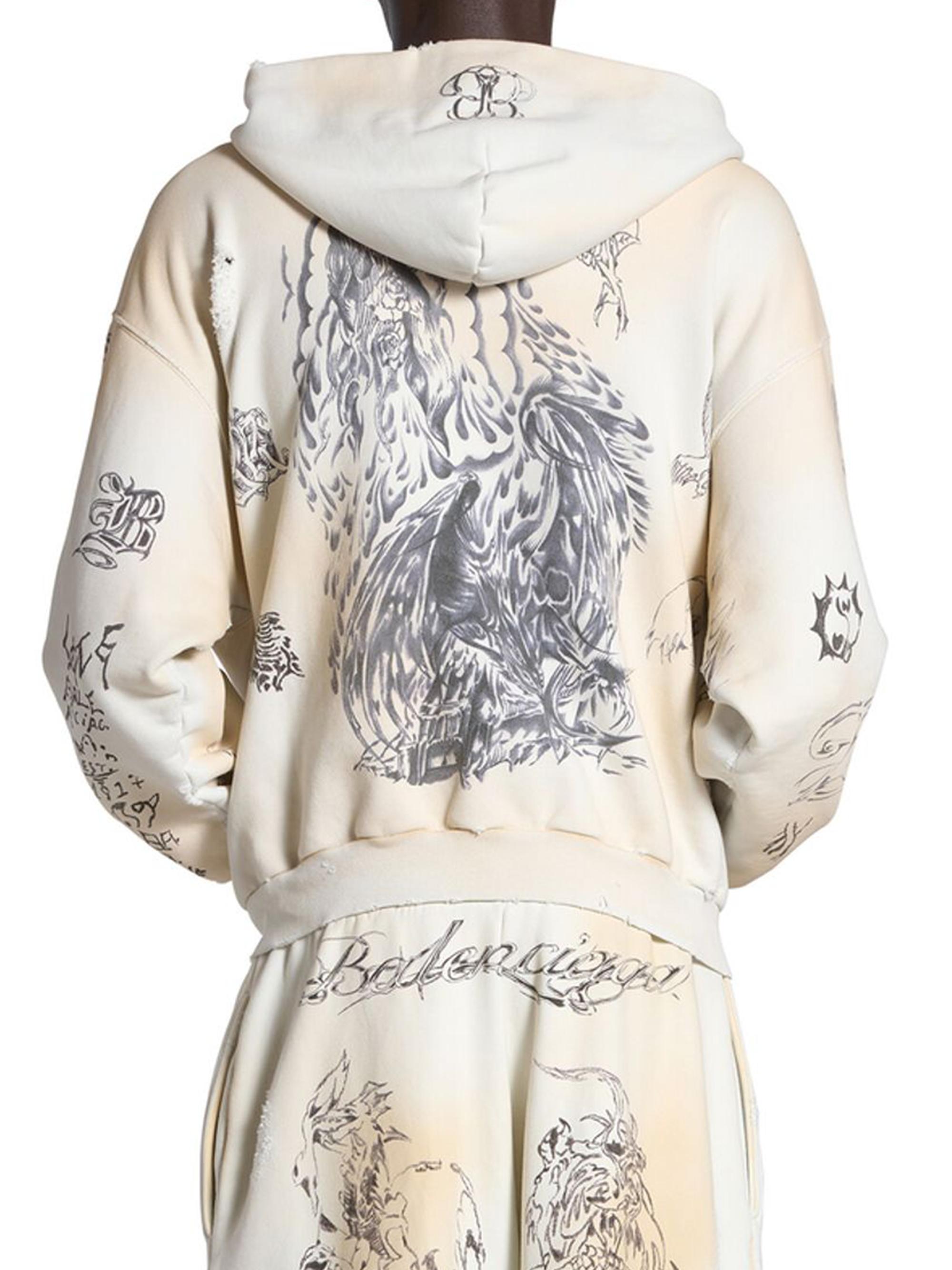 トップス Balenciaga Tat Zip-Up Hoodie Balenciaga Tat Zip-Up Hoodie | Saks Fifth Avenue