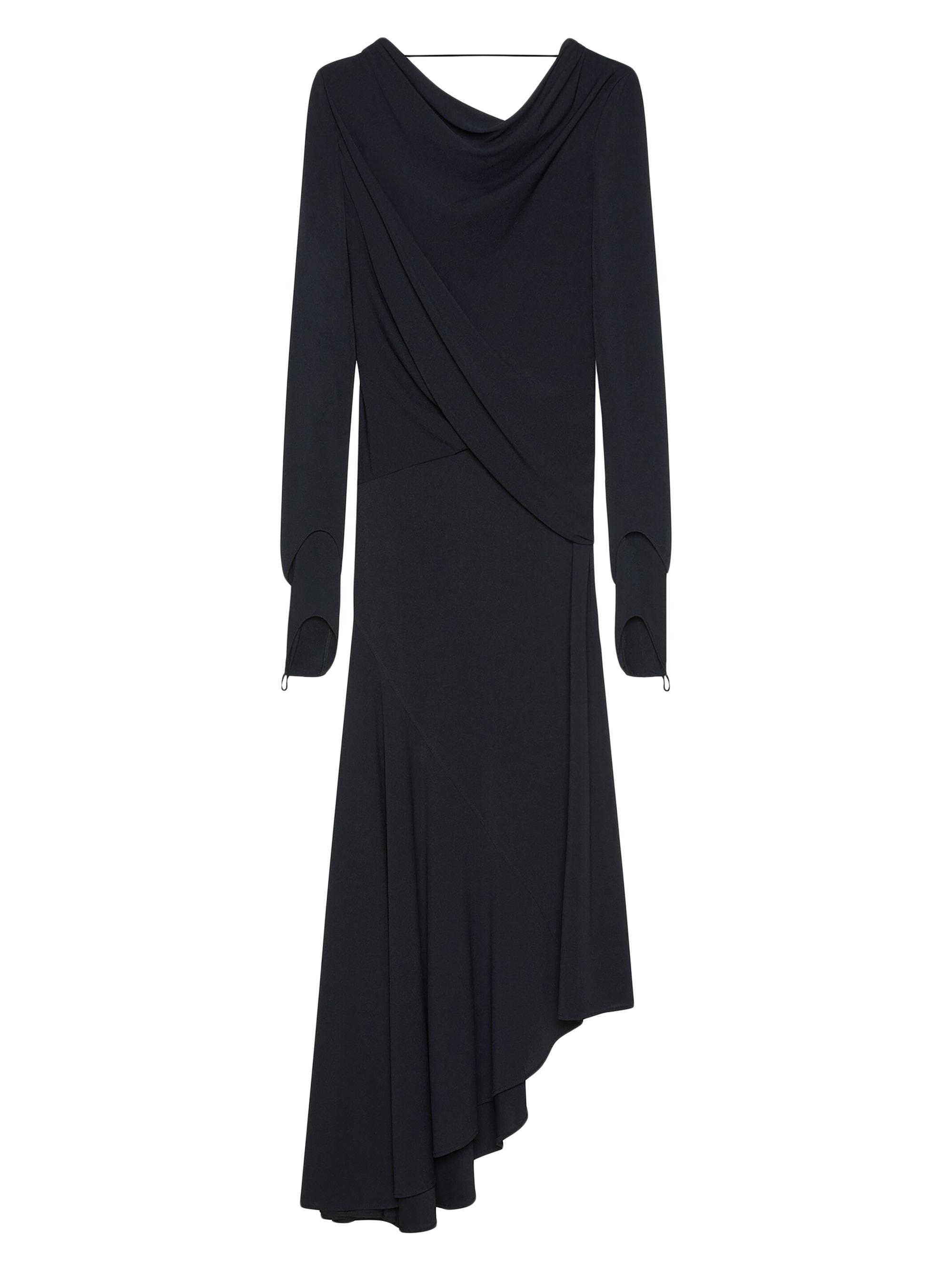 Givenchy Women's Asymmetric Draped Dress in Crepe Jersey - Black