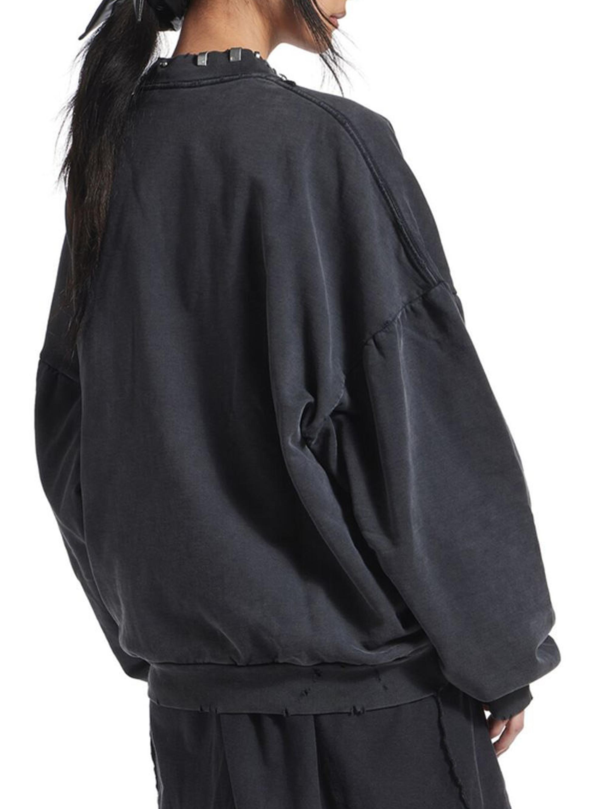 Balenciaga Pierced Round Oversized Sweatshirt | Saks Fifth