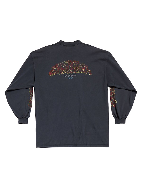 Shop Balenciaga Offshore Long Sleeve Oversized T-Shirt Shop Balenciaga Offshore Long Sleeve Oversized T-Shirt