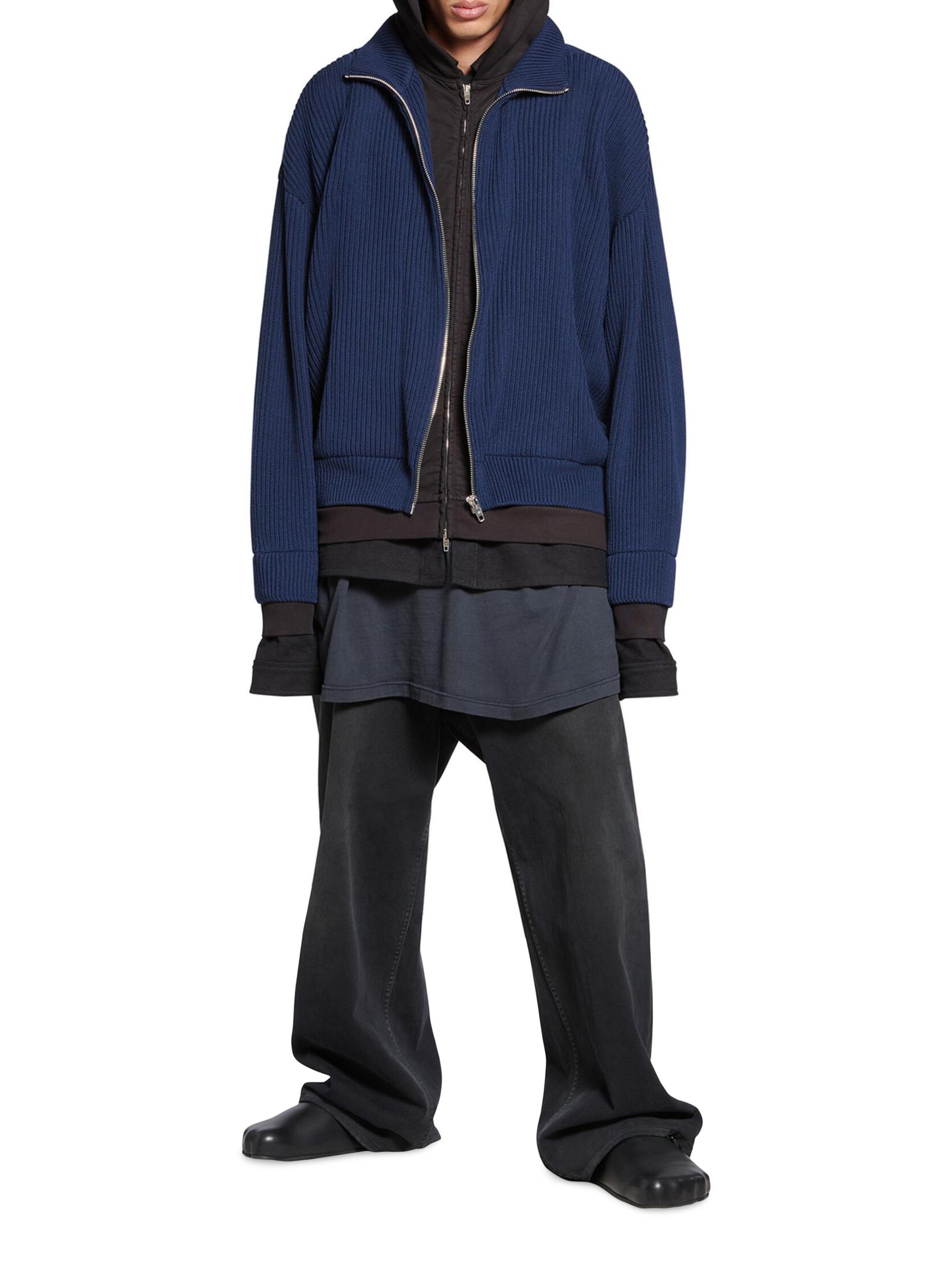 Balenciaga Unity Sports Icon Layered Oversized Zip-Up Hoodie