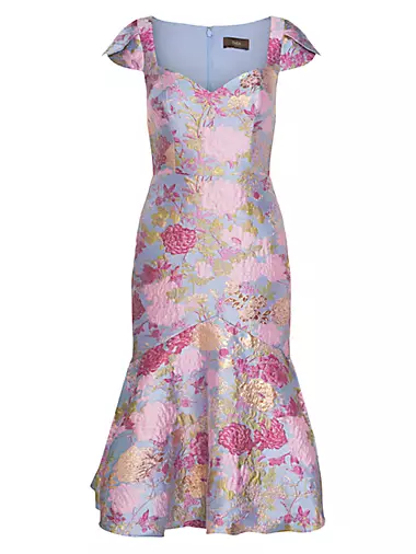 Logen Floral Jacquard Cocktail Dress