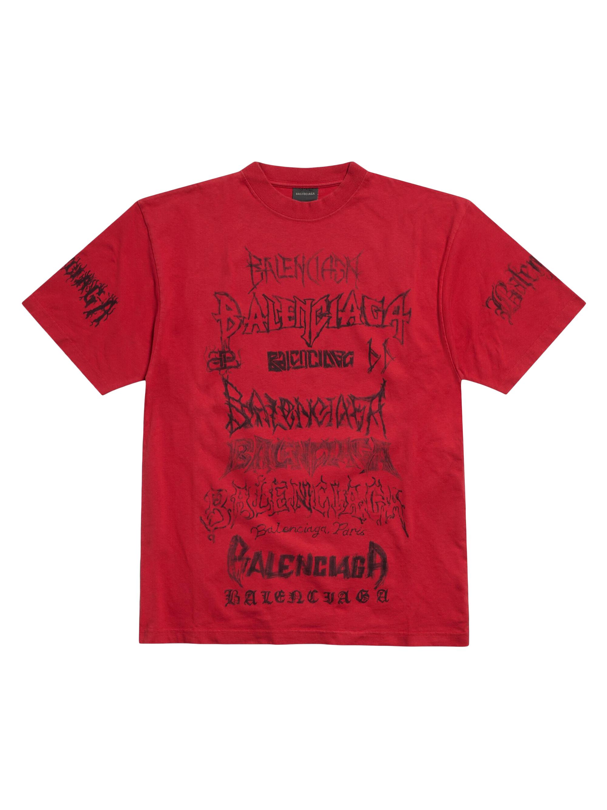 Balenciaga Men's DIY Metal Large Fit T-Shirt - Black