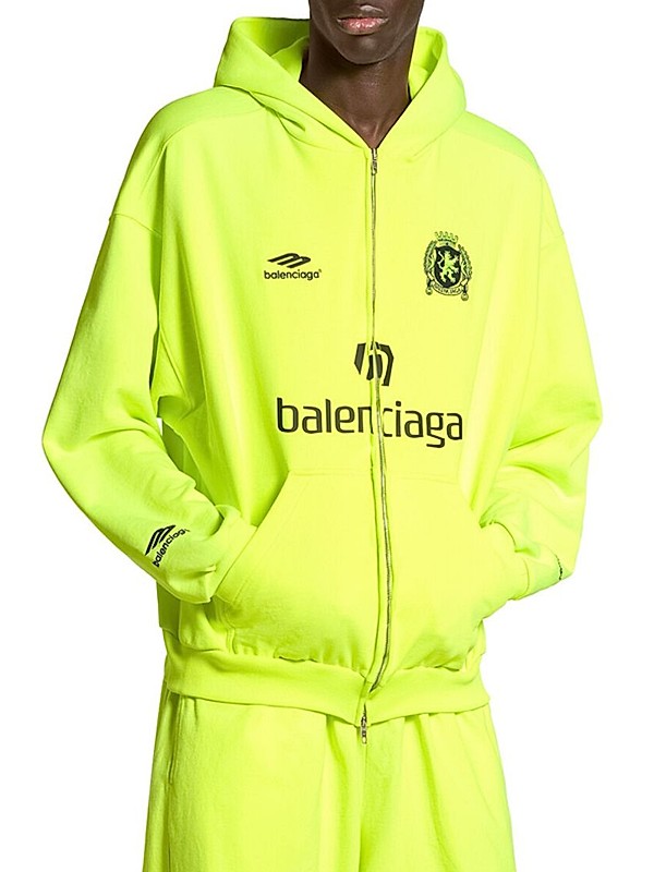 Shop Balenciaga Paris Soccer Medium Fit Zip-Up Hoodie | Saks Shop Balenciaga Paris Soccer Medium Fit Zip-Up Hoodie | Saks